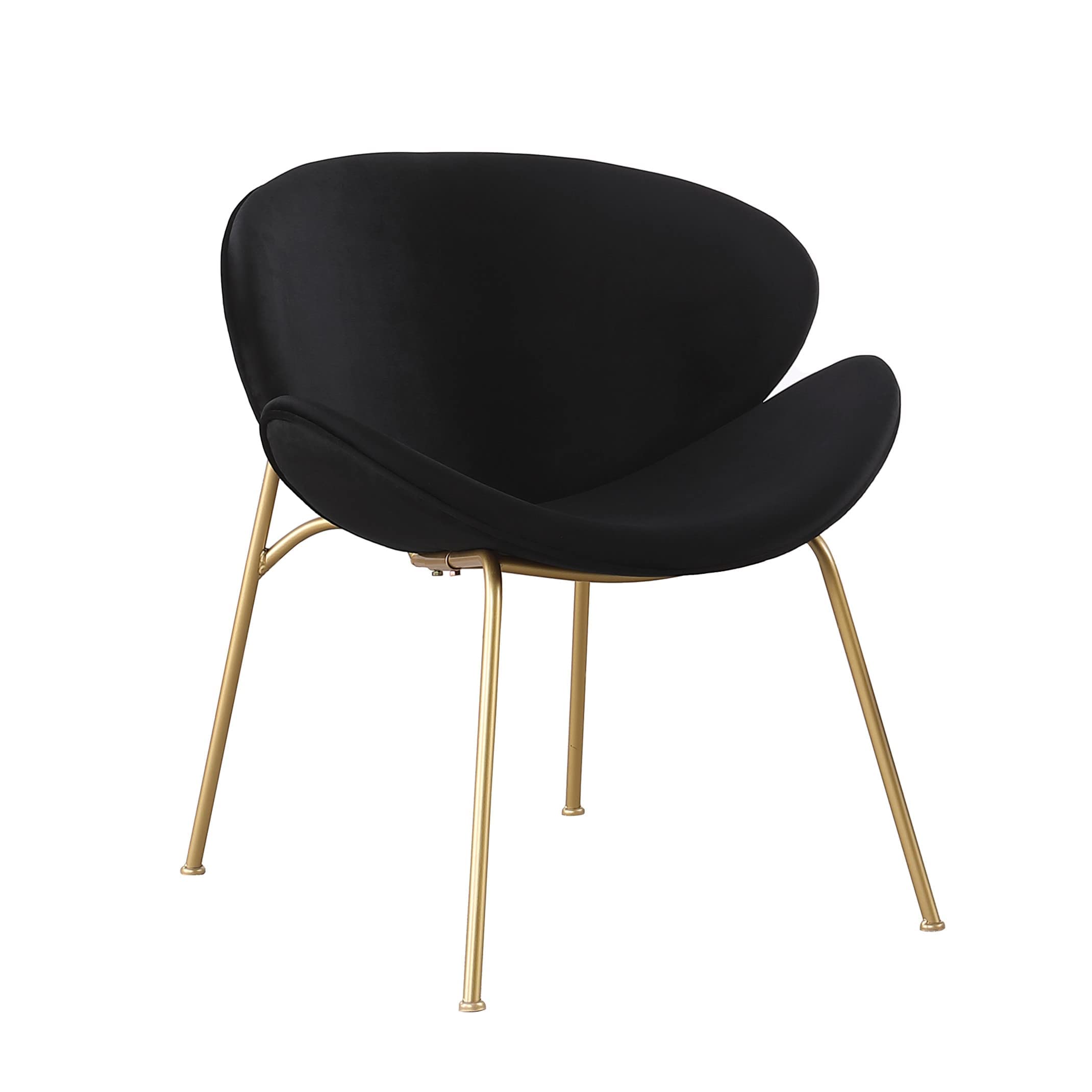 Yoluckea Velvet Vanity Chair Set of 2 - Modern Upholstered Living Room Chairs with Gold Metal Legs - Elegant Makeup Desk & Dining Side Chair with Arced Seat & Back - Perfect for Bedroom, Kitchen, Dining Room & Home Office Decor
