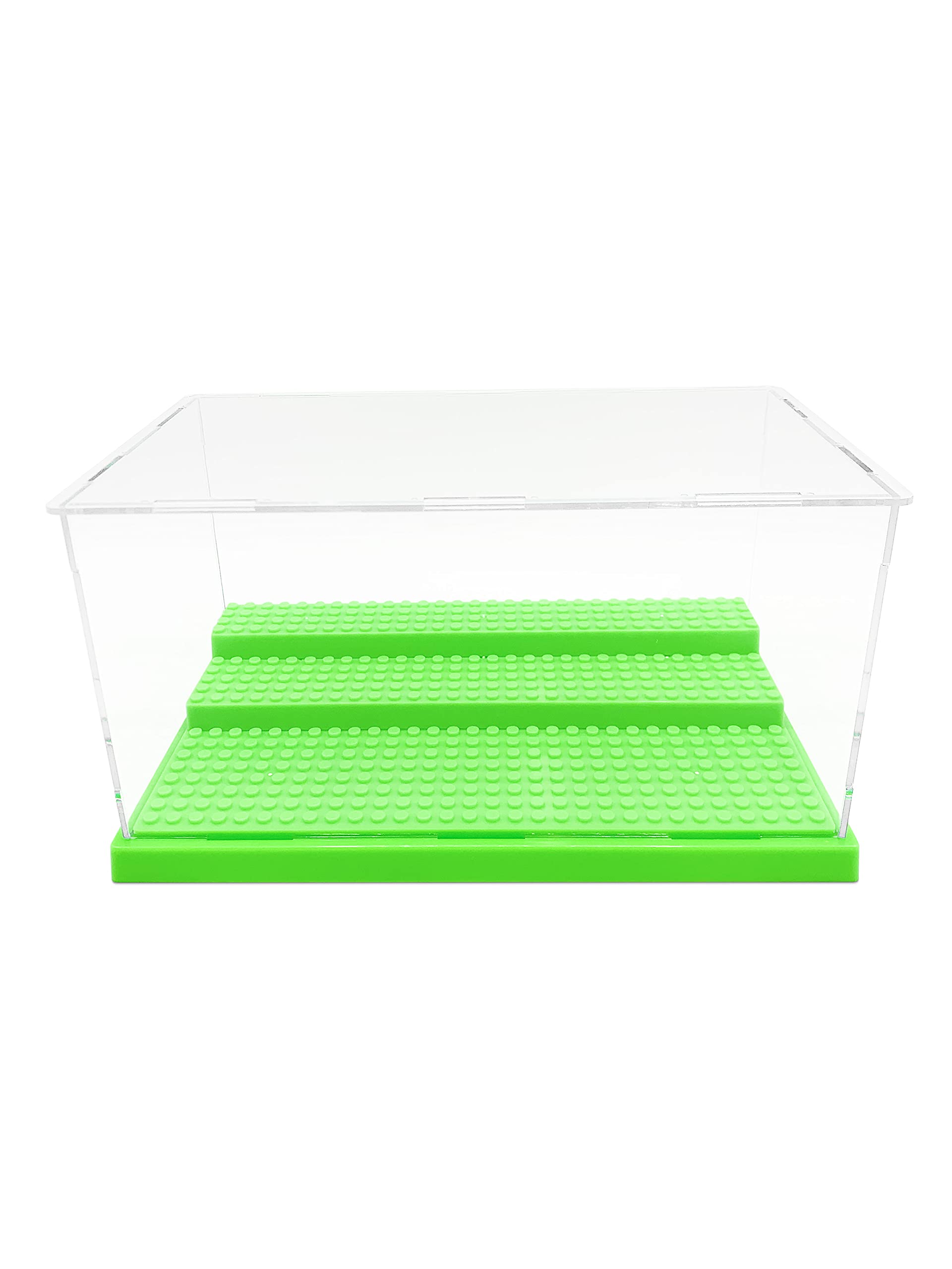 Green Acrylic Display Case for Minifigures & Action Figures | Dustproof Storage | Gift for Kids & Adults | Toy Collection Display