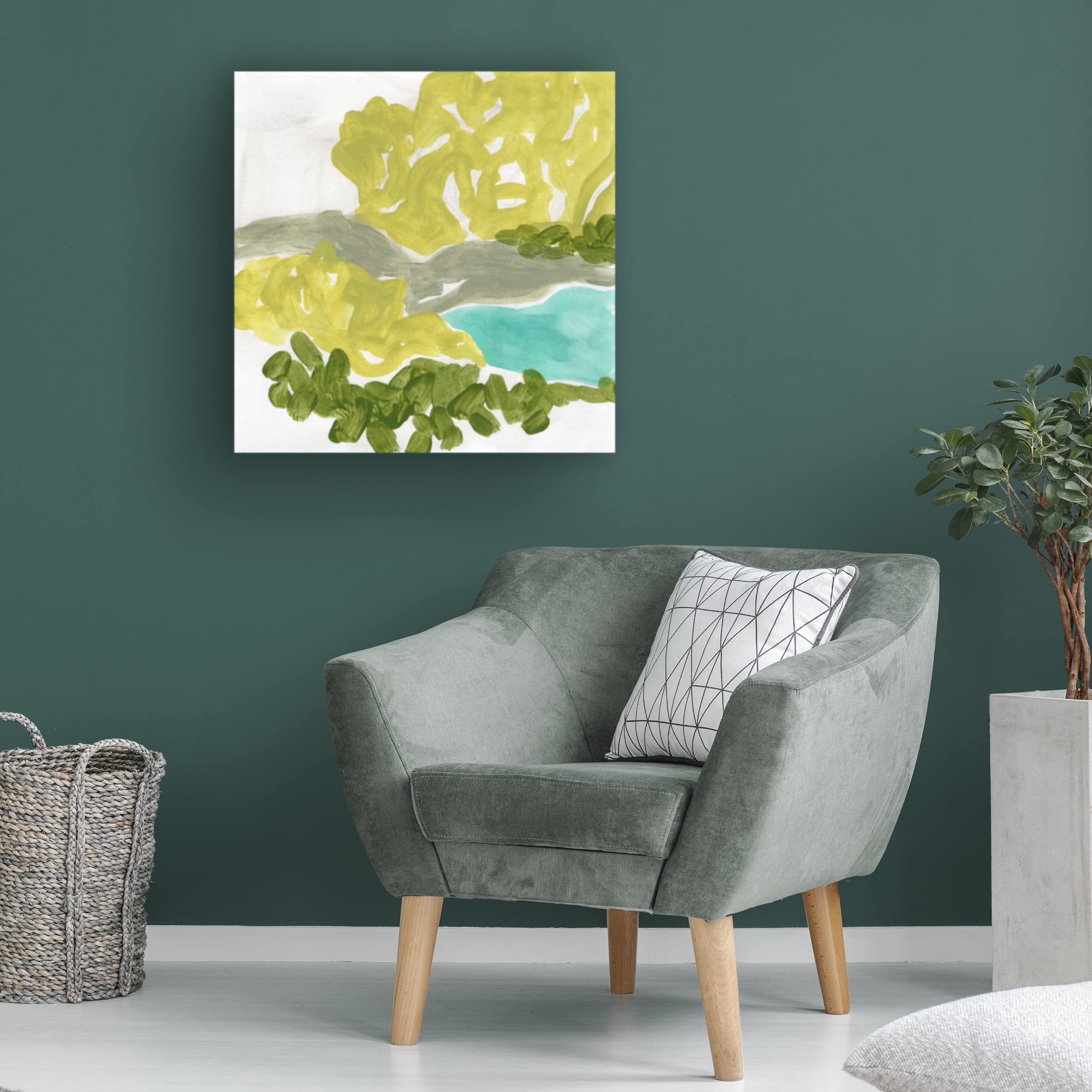 Trademark Fine Art 'Landscape Cameo VII' Canvas Wall Art Print by June Erica Vess - Nature Scenery Painting for Living Room, Bedroom & Office Decor