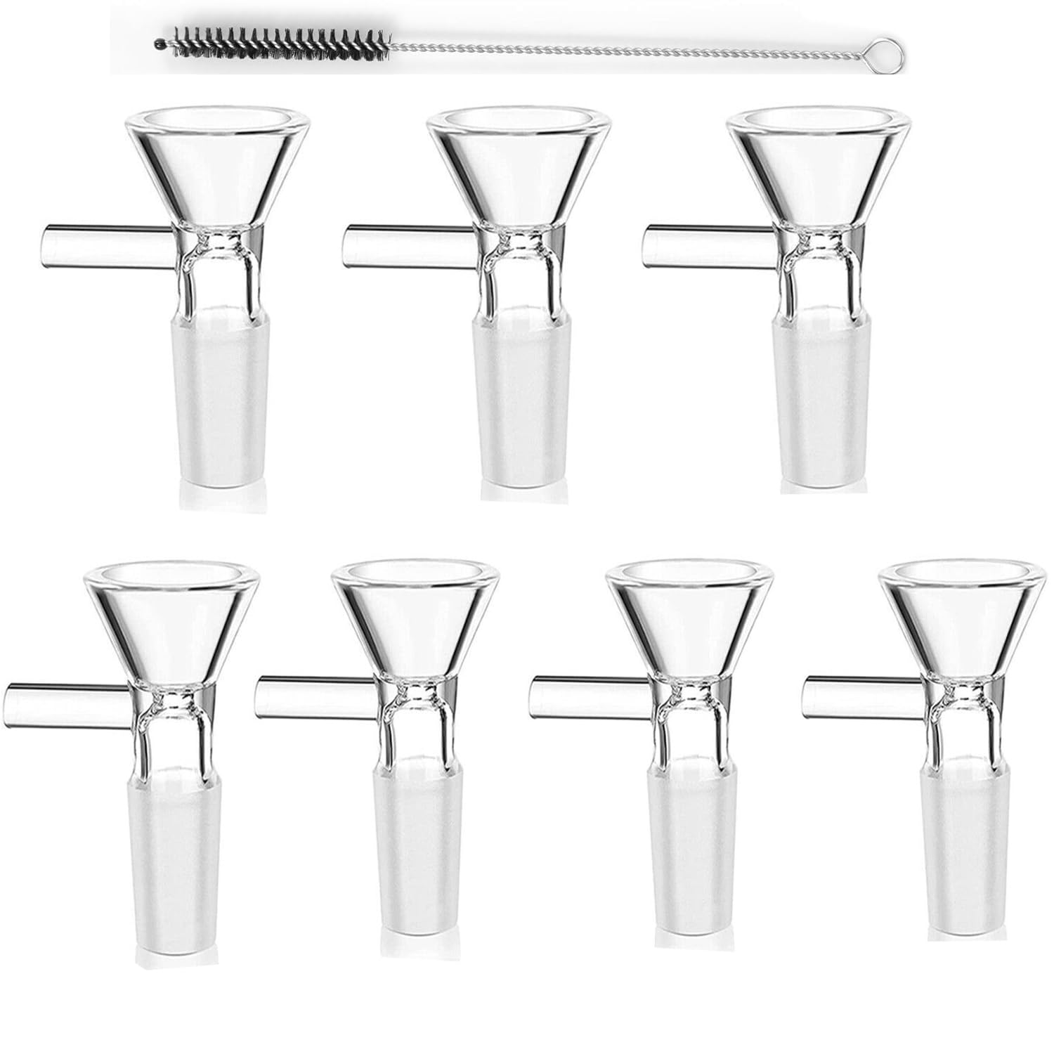 7PCS Glass Funnel Set with Handle - Small Kitchen Funnels for Bottles, Liquids & Spices - Durable Lab & Home Use for Cooking, Baking, Essential Oils & DIY Projects