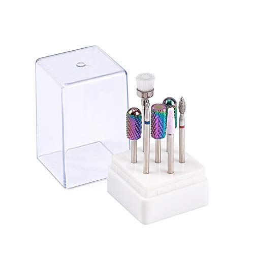 7 Pcs Tungsten Carbide Acrylic Nail Drill Bits Set for Electric Nail Drill Machine - Professional Manicure Pedicure Polishing Tools by CHAOCHAO (Color: Metal) - Perfect for Salon, Home Nail Care & DIY Nail Art