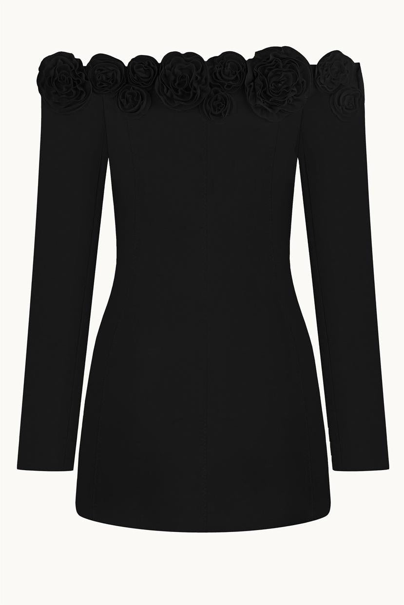 3D Floral Off Shoulder Mini Dress - Women's Summer Party Cocktail Dress for Beach Wedding, Date Night & Vacation