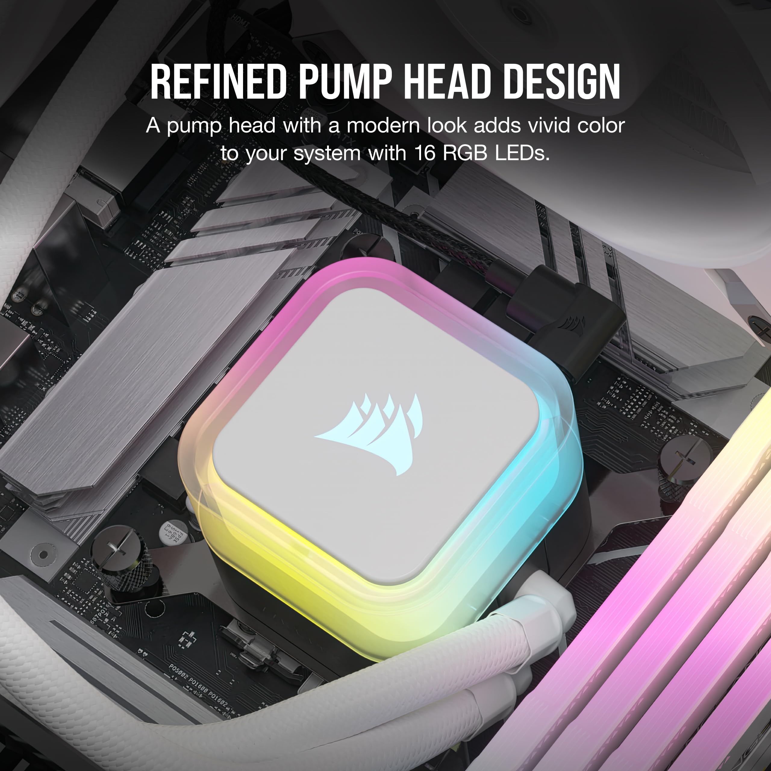 CORSAIR H100i RGB Elite 240mm AIO Liquid CPU Cooler with AF120 Elite PWM Fans - Compatible with Intel LGA 1700/1200/2066 & AMD AM5/AM4 Sockets - White PC Cooling System for Gaming Rigs & High-Performance Computers