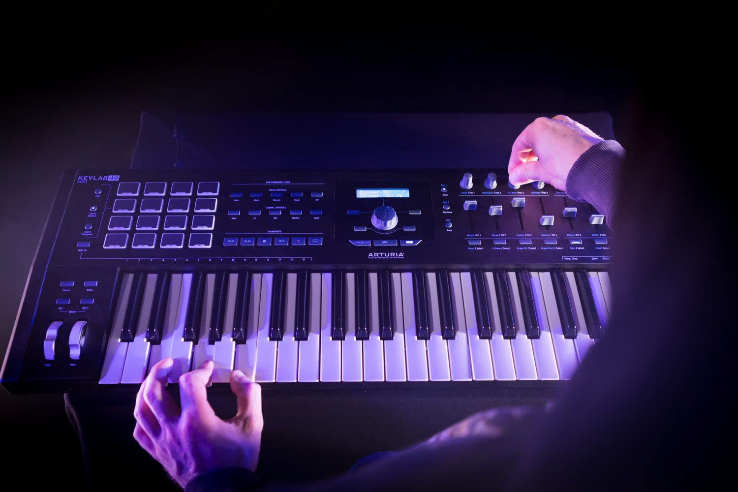 Arturia KeyLab 49 MkII 49-Key MIDI Keyboard Controller with Headphones, Sustain Pedal & Polishing Cloth - Professional Music Production for Home Studio, Live Performance & Beat Making