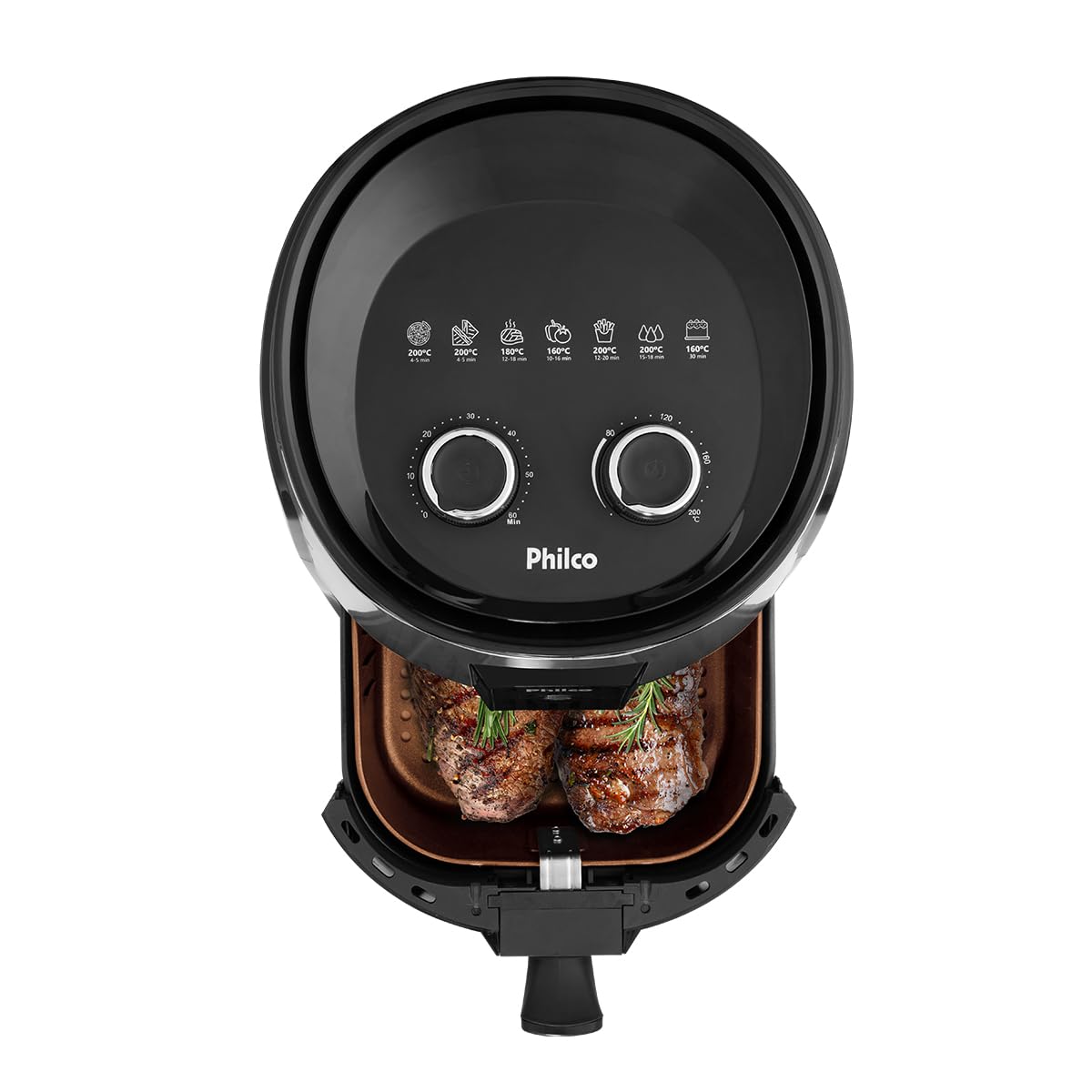 Philco PFR15PG 4.4L 1500W Black Air Fryer - Healthy Oil-Free Cooking for Family Meals, Snacks & Quick Dinners - 127V
