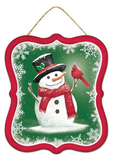 7-Piece Snowman & Cardinal Christmas Sign Ornament Set - Perfect for Holiday Tree Decorations, Home Décor, and Festive Gift Giving