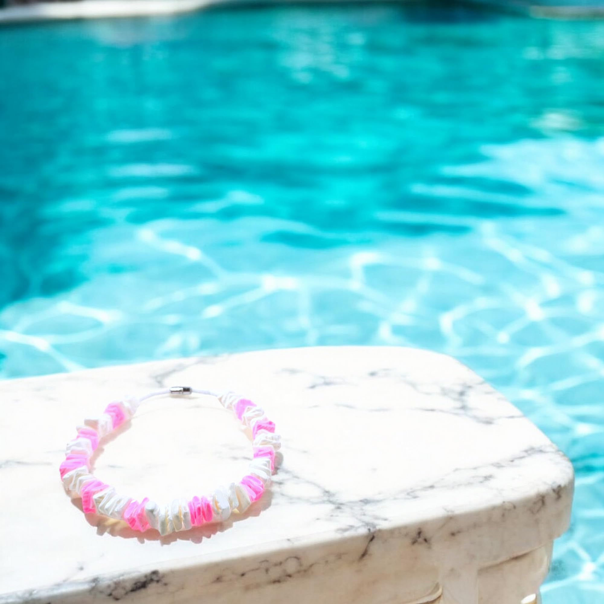 BlueRica Puka Shell Chips Necklace & Anklet Set - Natural Beach Shell Jewelry for Women, Boho Style Layered Necklace and Anklet Combo - Perfect for Summer, Vacations, Beach Parties and Boho Fashion