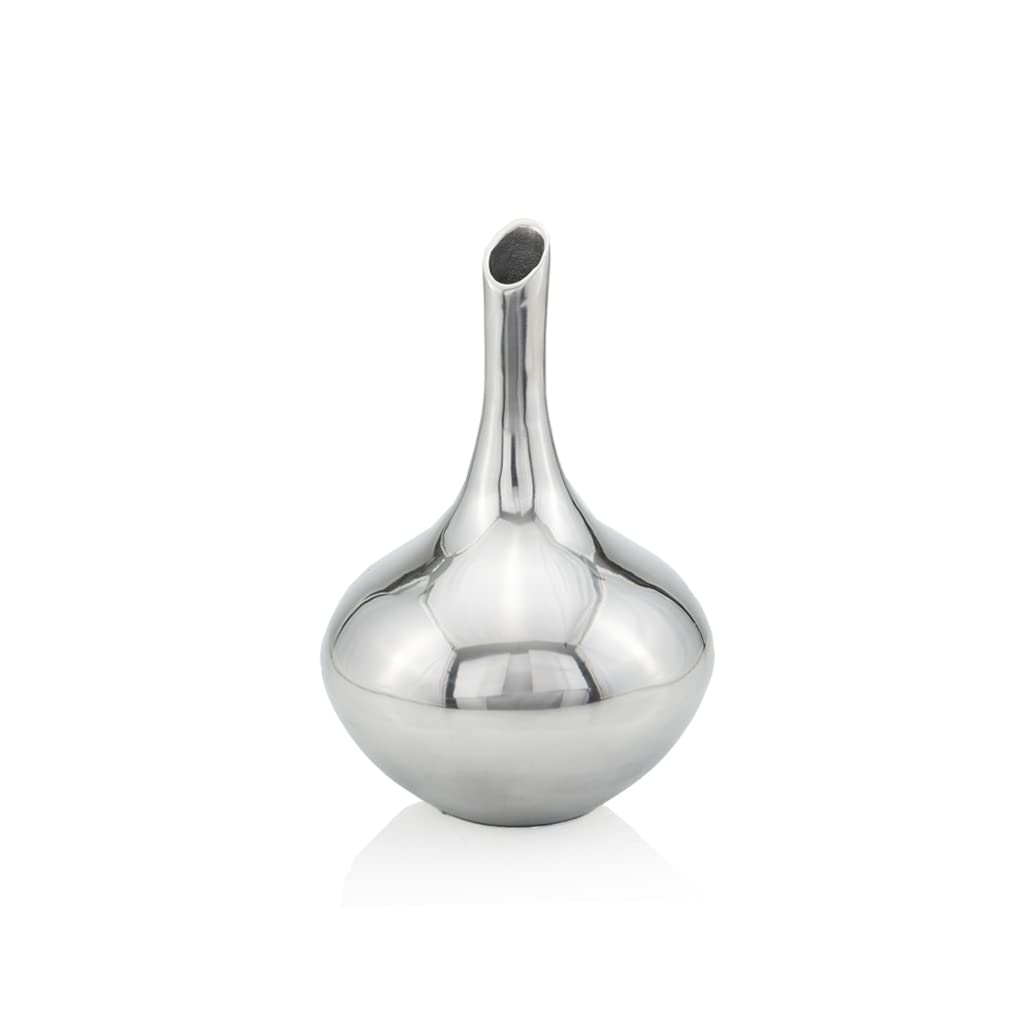 Modern Day Accents 5793 Slim Narrow Neck Silver Flower Vase - 12
