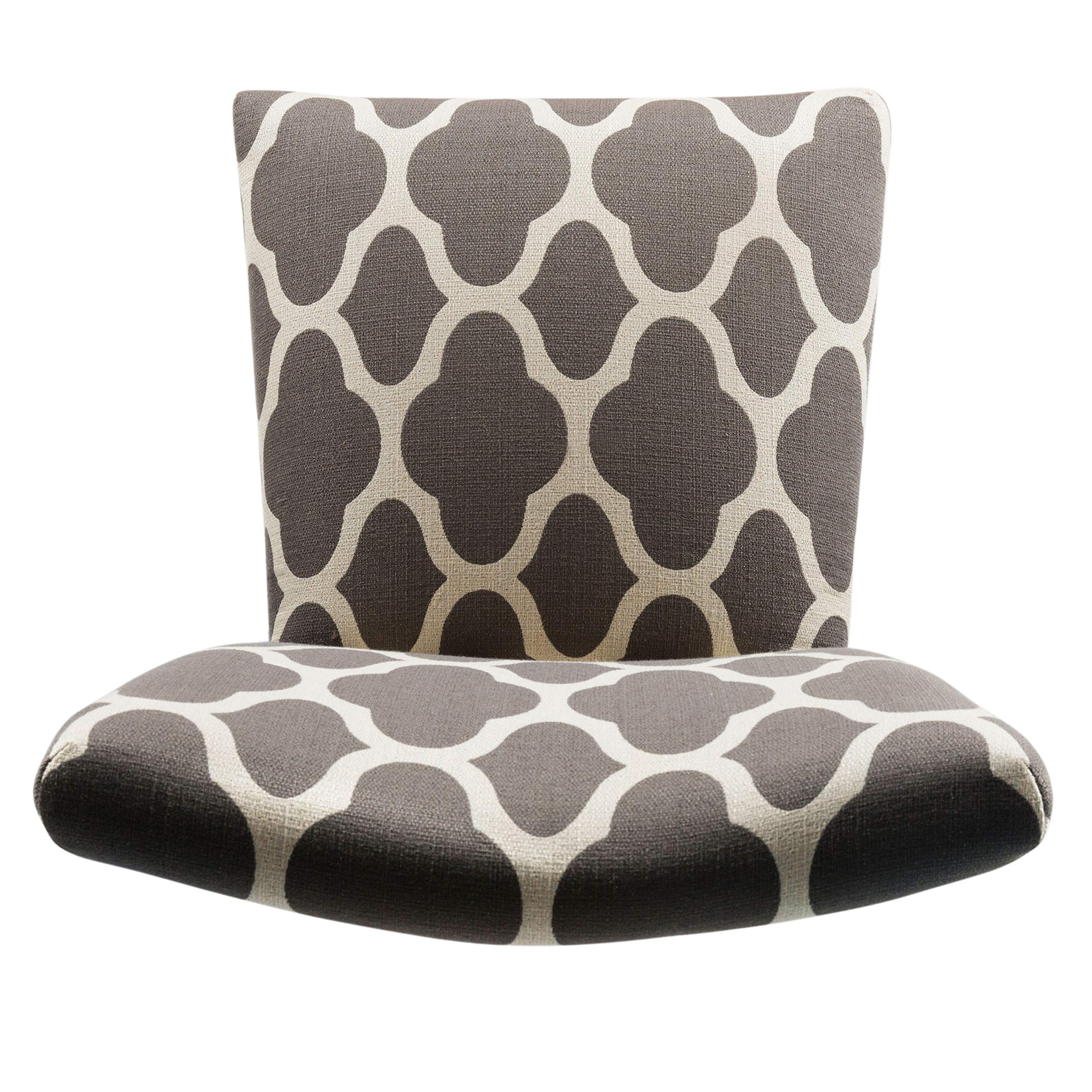 HomePop Parsons Classic Upholstered Dining Chairs Set of 2 - Grey and Cream Geometric Pattern Modern Accent Chairs for Dining Room, Kitchen, Office or Living Room Decor