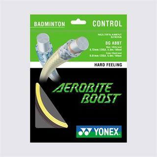Yonex BG Aerobite Boost Badminton String - High Performance, Durable & Responsive (Grey/Yellow) | Perfect for Competitive Play & Training Sessions