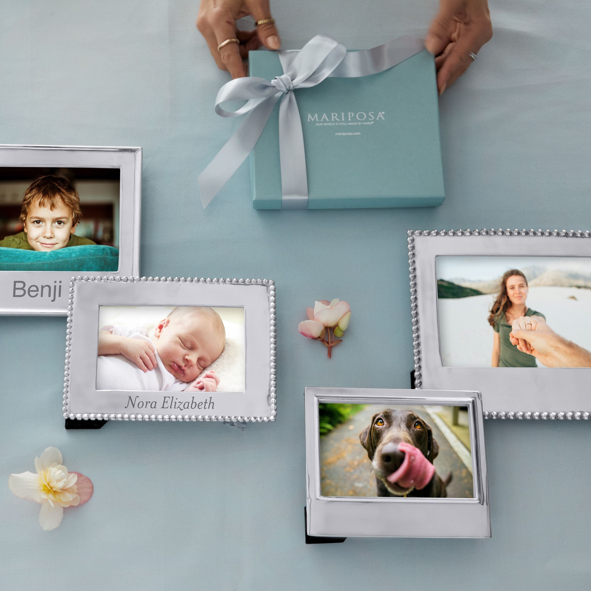 Personalized Beaded 5x7 Photo Frame - Engravable Keepsake for Wedding, Anniversary & Family Memories | Perfect for Home Decor & Gift Giving