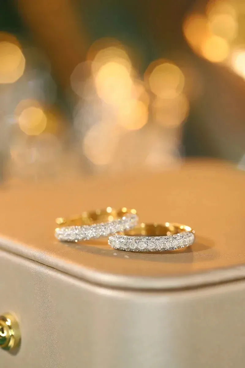 18K Yellow Gold Diamond Hoop Earrings for Women - 0.56 Carat Real Natural Diamonds, Shiny Fashion Jewelry for Party, Wedding & Special Occasions