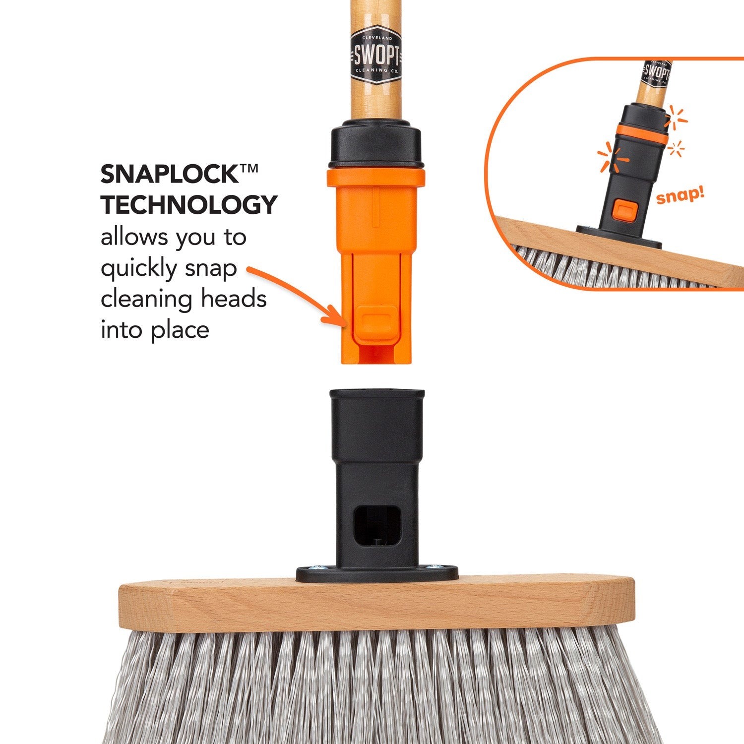 11 Inch Premium Smooth Surface Straight Broom Head - Heavy Duty Sweeping for Hardwood Floors, Tile & Outdoor Areas