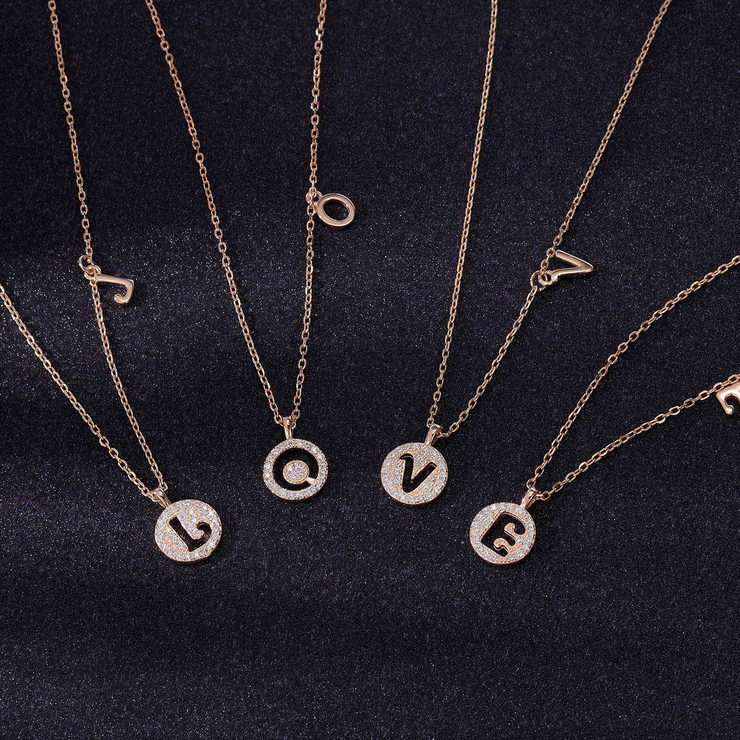 14K Gold Plated Women's Initial Letter Pendant Necklace - Sterling Silver Alphabet Name Charm with CZ Stones | Personalized Gift for Her, Birthday, Anniversary, Valentine's Day | Elegant Everyday Jewelry for Girls & Women