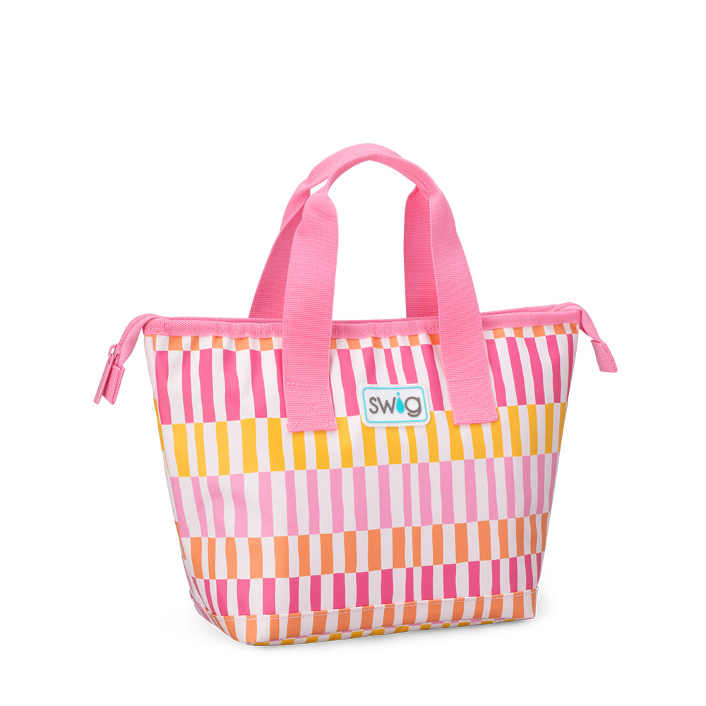 Sherbet Stripe Insulated Lunch Bag for Kids & Adults - Reusable & Leak-Proof Cooler Lunch Box for School, Work, Picnics & Outdoor Activities