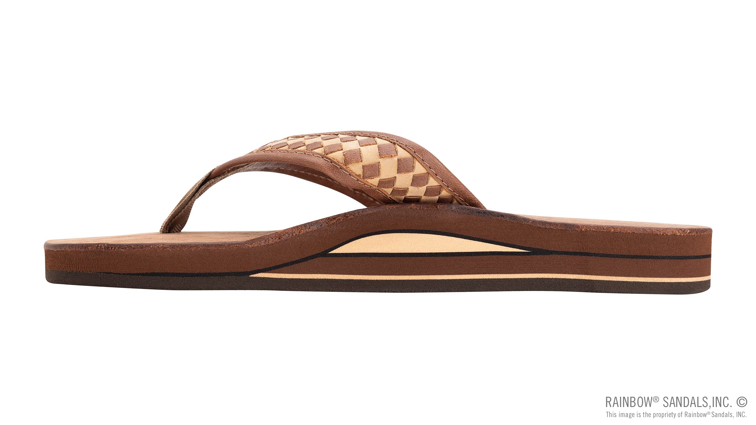 Men's Rainbow Sandals The Bentley - Premium Double Layer Arch Support Leather Sandals with Hand-Woven Straps | Comfortable Outdoor Walking & Beach Vacation Footwear