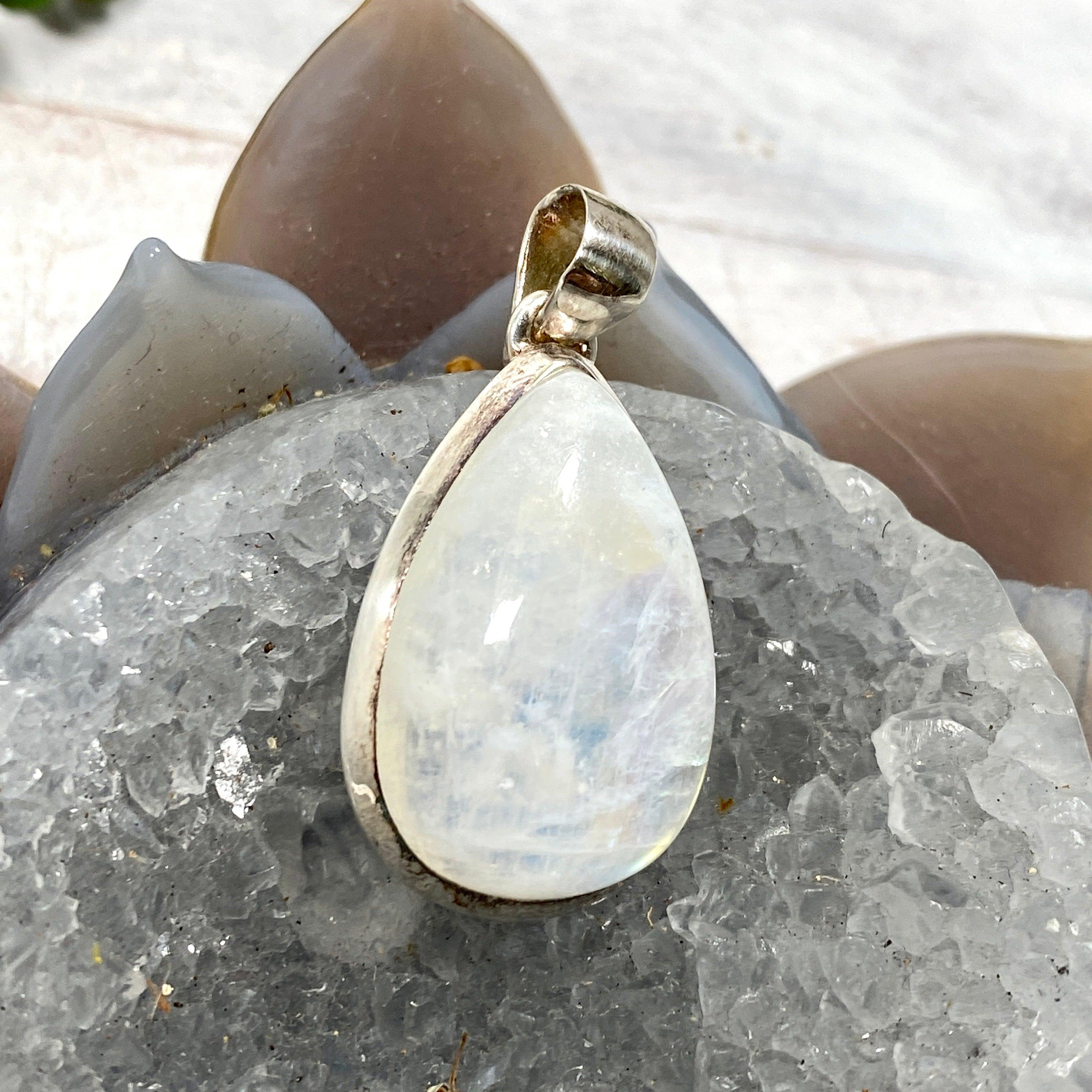 Moonstone Teardrop Pendant Necklace KPGJ2796 - Elegant Healing Crystal Jewelry for Women, Perfect for Meditation, Yoga & Spiritual Gifts