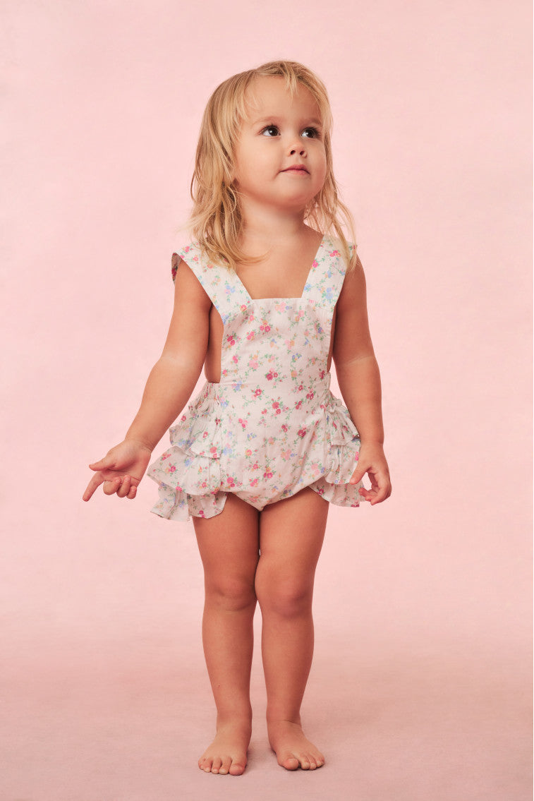 Lindy Baby Cotton Floral Pinafore Dress - Soft & Comfortable for Girls - Perfect for Parties, Photos & Everyday Wear