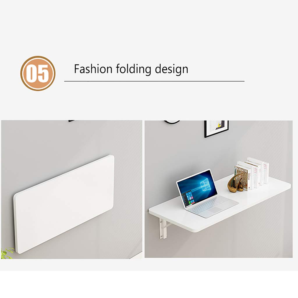 Wall-Mounted Drop-Leaf Table - Space Saving Floating Wooden Desk for Home Office, Laundry Room & Small Spaces - Perfect as Computer Desk, Workstation or Foldable Dining Table