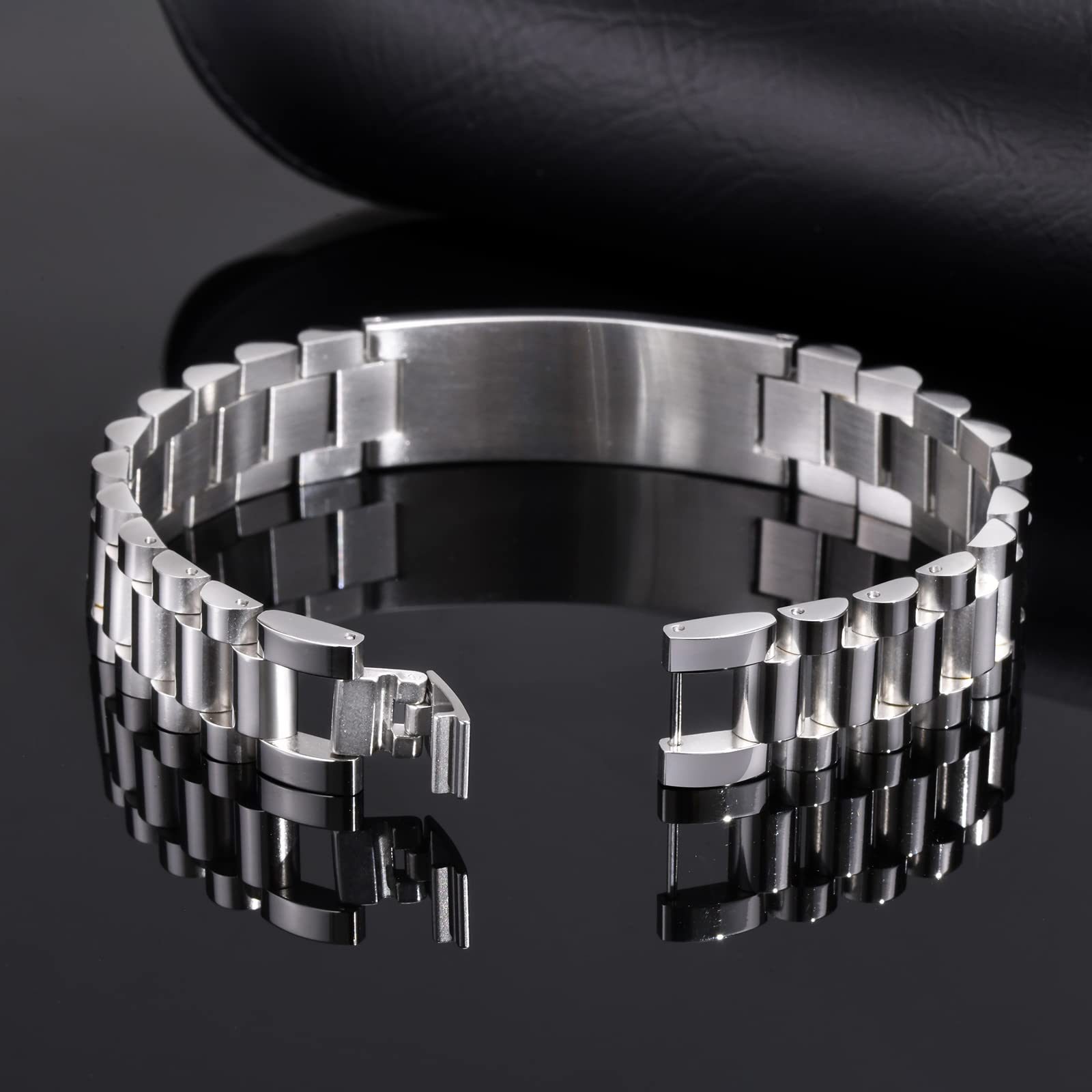MEALGUET Inspirational Stainless Steel Bracelet for Son - Customizable Courage Link Wristband, Perfect Birthday & Graduation Gift from Mom & Dad, Ideal for Daily Wear & Special Occasions