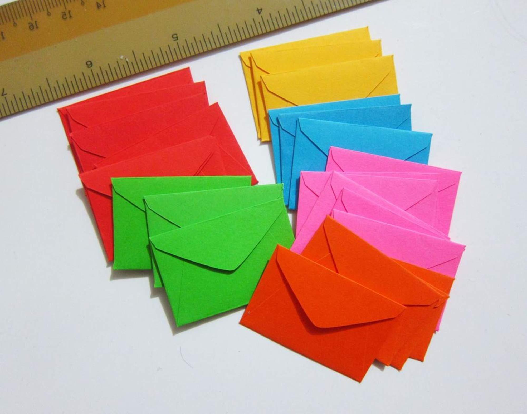 100 Miniature Envelopes 1x1.5 Inch - Tiny Colorful Envelopes Set for Tooth Fairy, Scrapbooking, Seed Storage, Wedding Favors & DIY Crafts - Perfect for Party Decorations, Gift Cards and Small Keepsakes