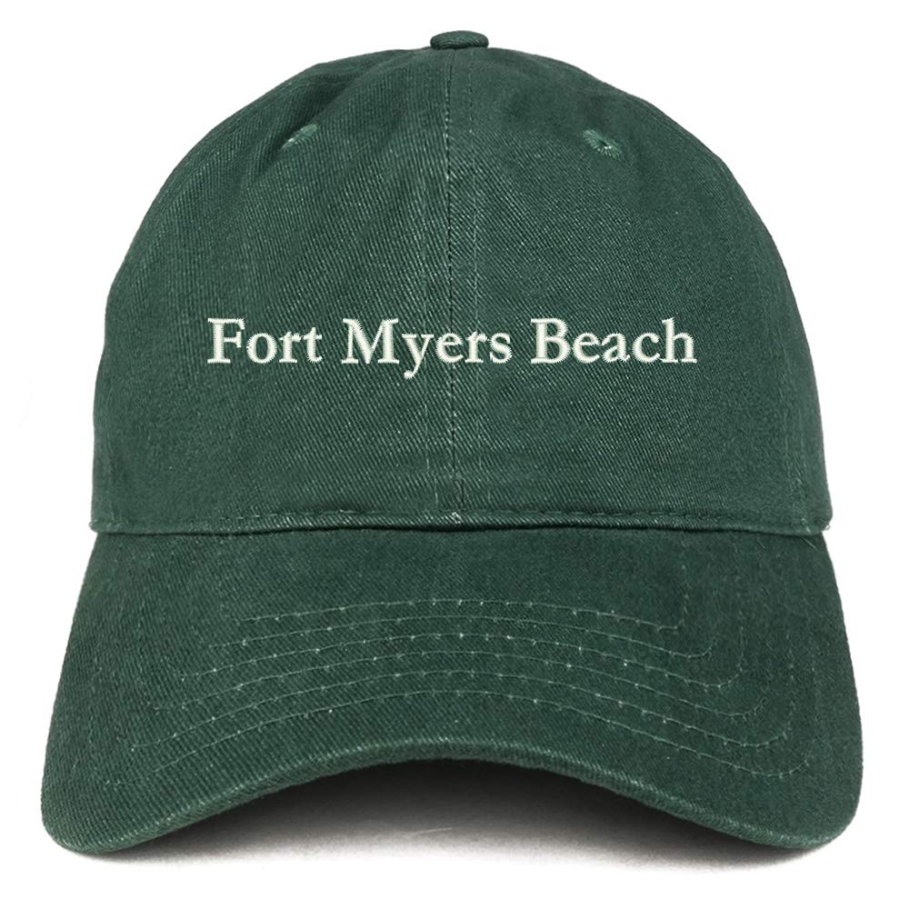 Trendy Embroidered Brushed Cotton Cap for Men & Women - Comfortable Adjustable Baseball Hat for Beach, Outdoor & Casual Wear - Fort Myers Beach Souvenir Gift