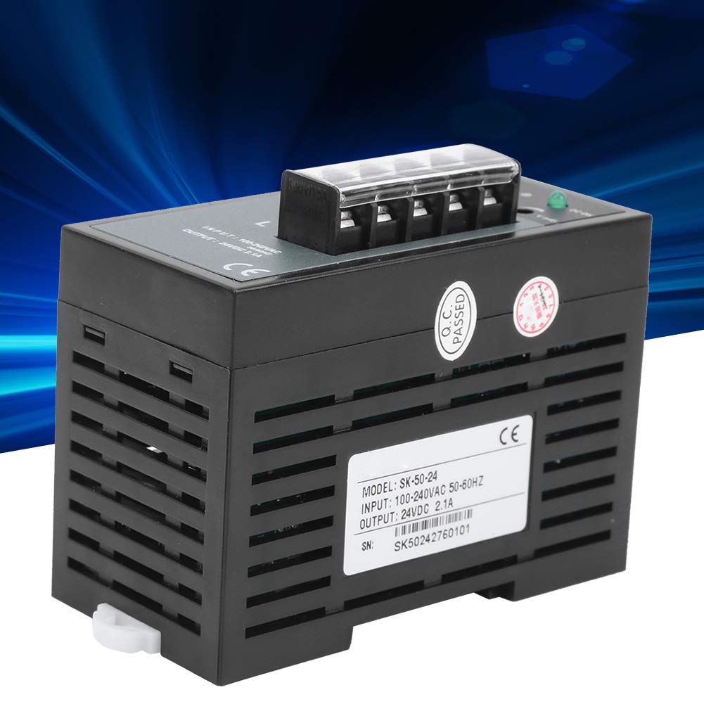 DIN Rail Mount Switching Power Supply - AC 100-240V Input, Compact Industrial Power Converter for Control Panels & Automation Systems | Perfect for PLCs, HVAC, and LED Lighting Applications