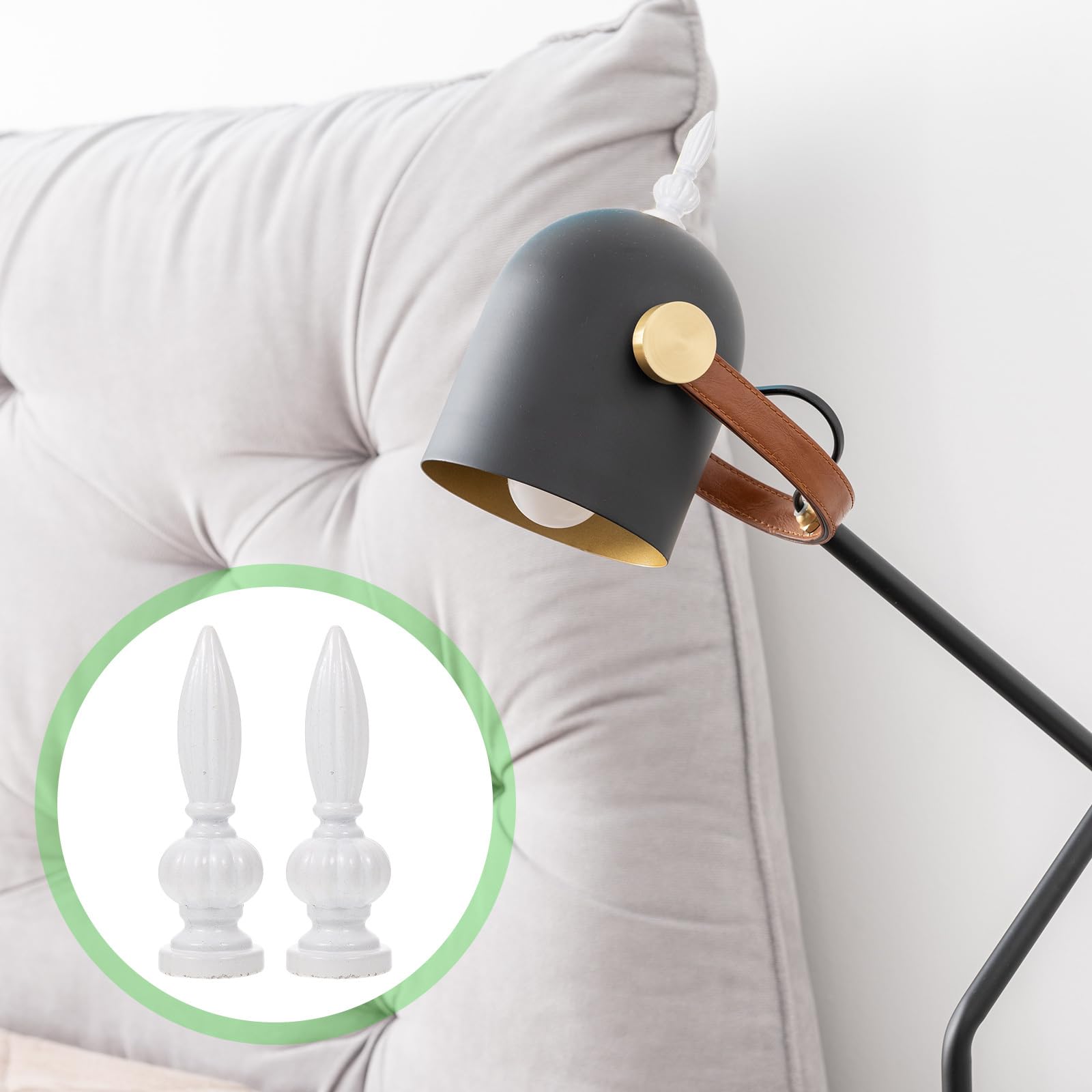 2-Pack White Lamp Finials - Decorative Nut Screw Cap for Chandelier, Table & Floor Lamps - DIY Lighting Accessories - Perfect for Home Decor, Bedroom & Living Room Lighting Upgrade