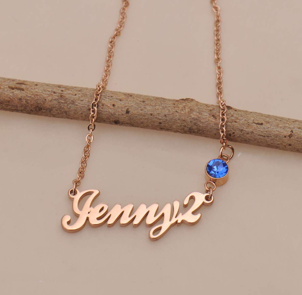 Personalized Name Necklace with Birthstone - Custom Engraved Jewelry for Women - Perfect Gift for Birthday, Anniversary & Special Occasions