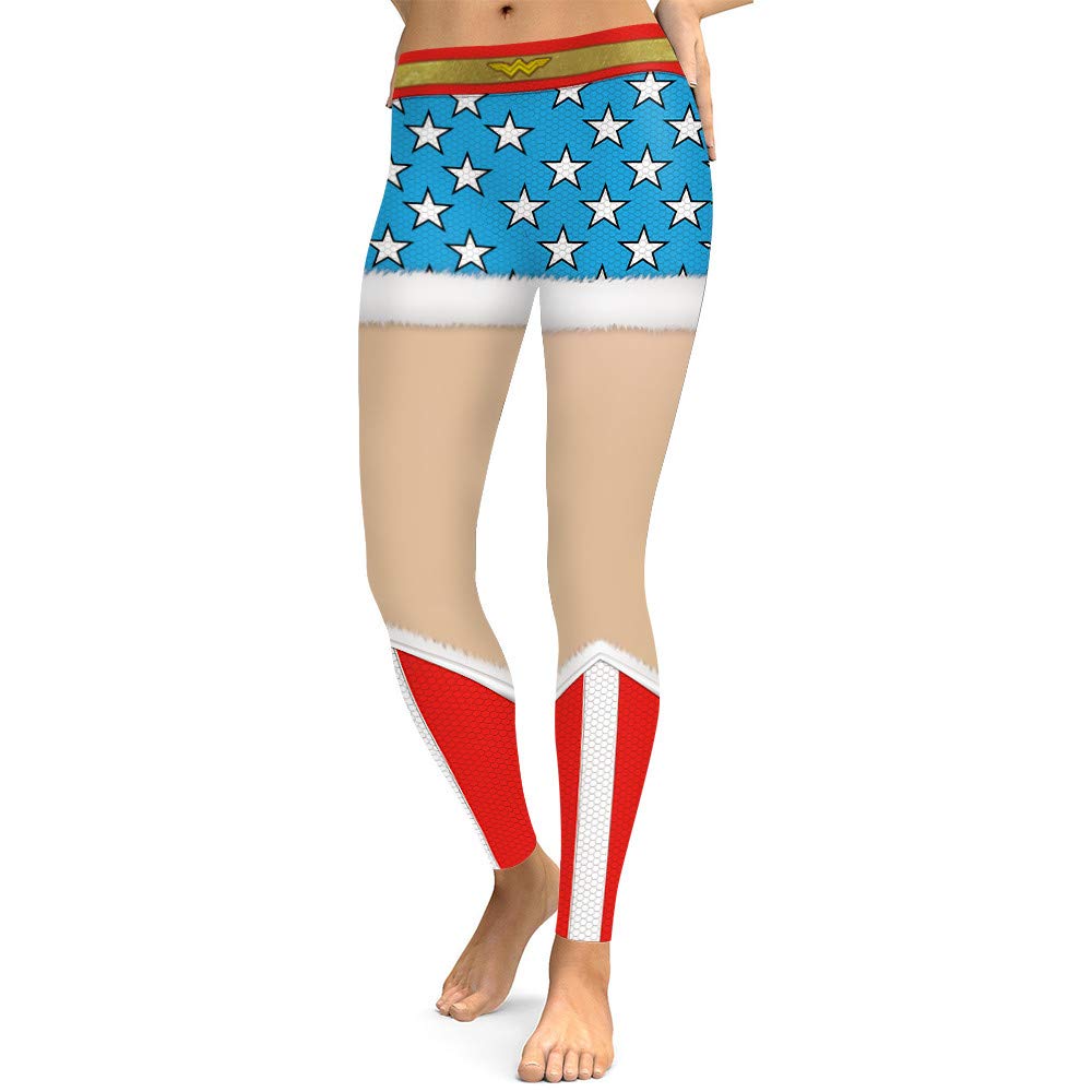 Franterd Women's Christmas Print Skinny Yoga Leggings - Sexy Holiday Pants with Festive Designs for Xmas Parties, Gift Exchange & Winter Workouts