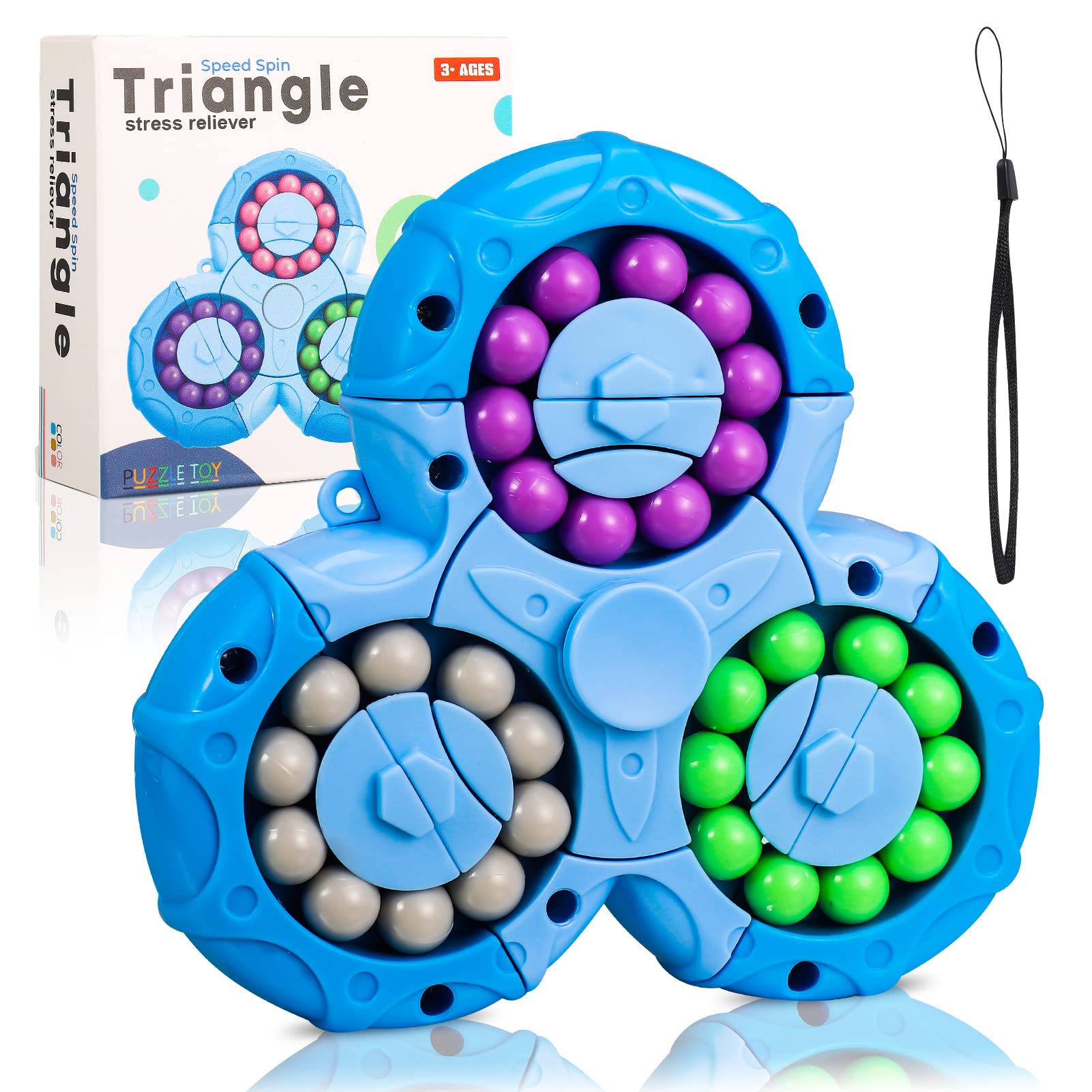 FRIUSATE Magical Bean Puzzle Toy - Rotating Fidget Spinner for Kids & Adults, Stress Relief & Anxiety Relief, Educational Learning Toys, Perfect Gift for Birthdays & Classrooms (Great for Focus, ADHD & Sensory Play)