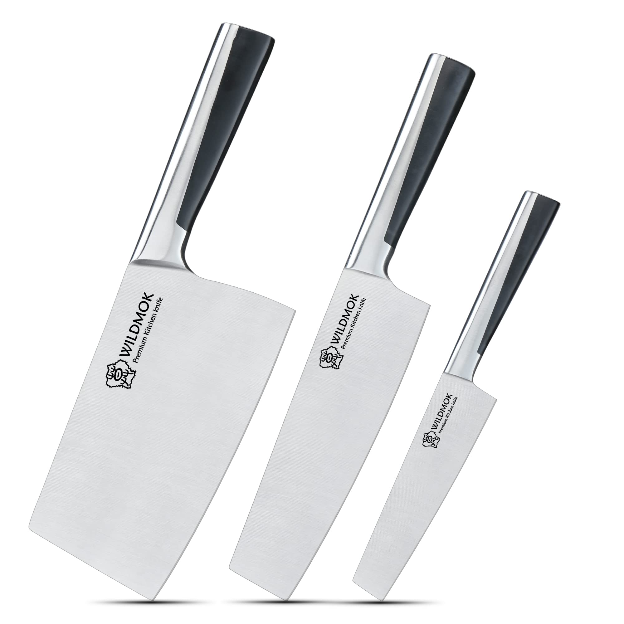 Premium WILDMOK 3-Piece Stainless Steel Kitchen Knife Set - 7