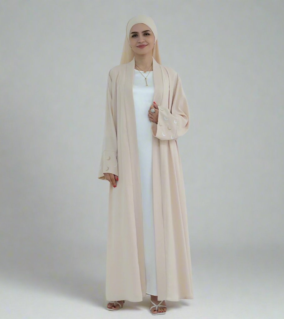 Elegant Muna Open Abaya Kimono - Lightweight Muslim Prayer Dress for Women - Perfect for Prayer, Home Wear & Special Occasions