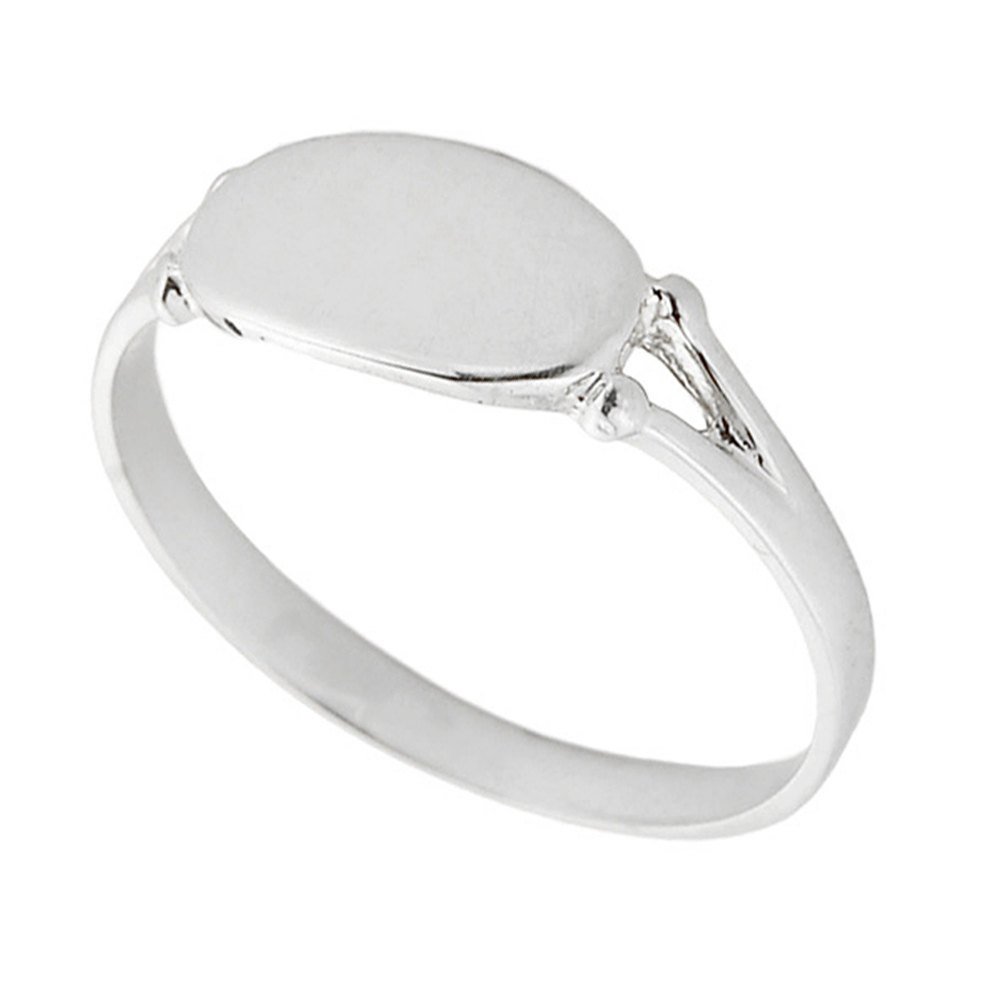 14K White Gold Modern Signet Ring for Women - Elegant & Contemporary Jewelry for Everyday Wear, Gifts, and Special Occasions