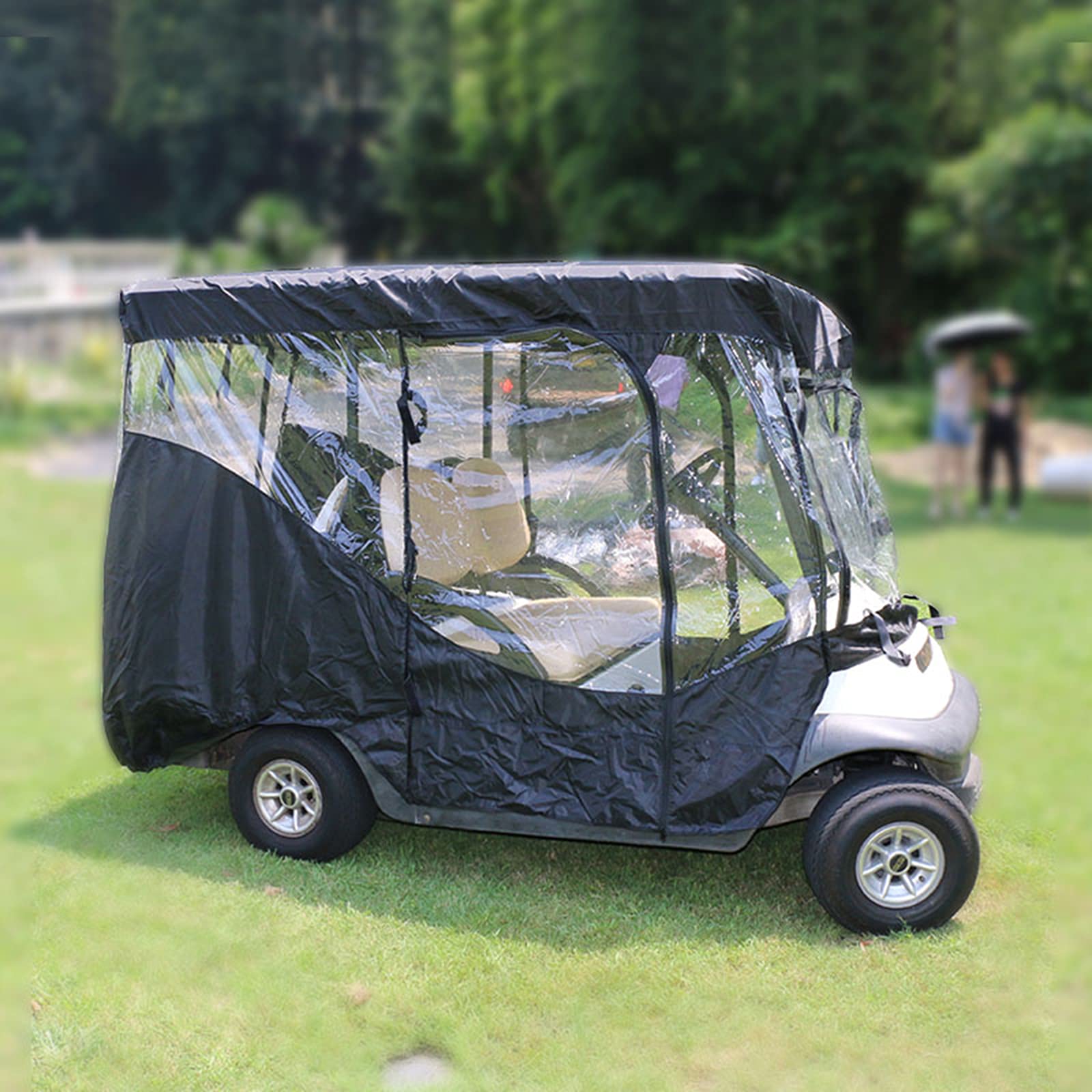Waterproof 600D Golf Cart Cover for 4 Passenger EZ GO, Club Car & Yamaha - Sunproof, Dustproof Outdoor Protection (Fits Up to 85 Inch) - Perfect for Storage, Travel & All-Weather Golf Course Use