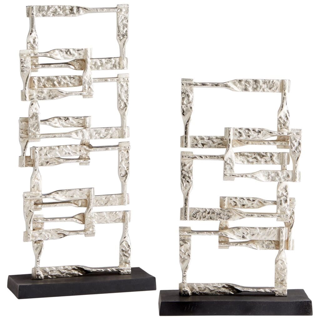Cyan Design 10626 Akira Sculpture - Matt Black and Nickel Finish, Small Modern Home Decor Statue for Living Room, Office, or Bookshelf Display