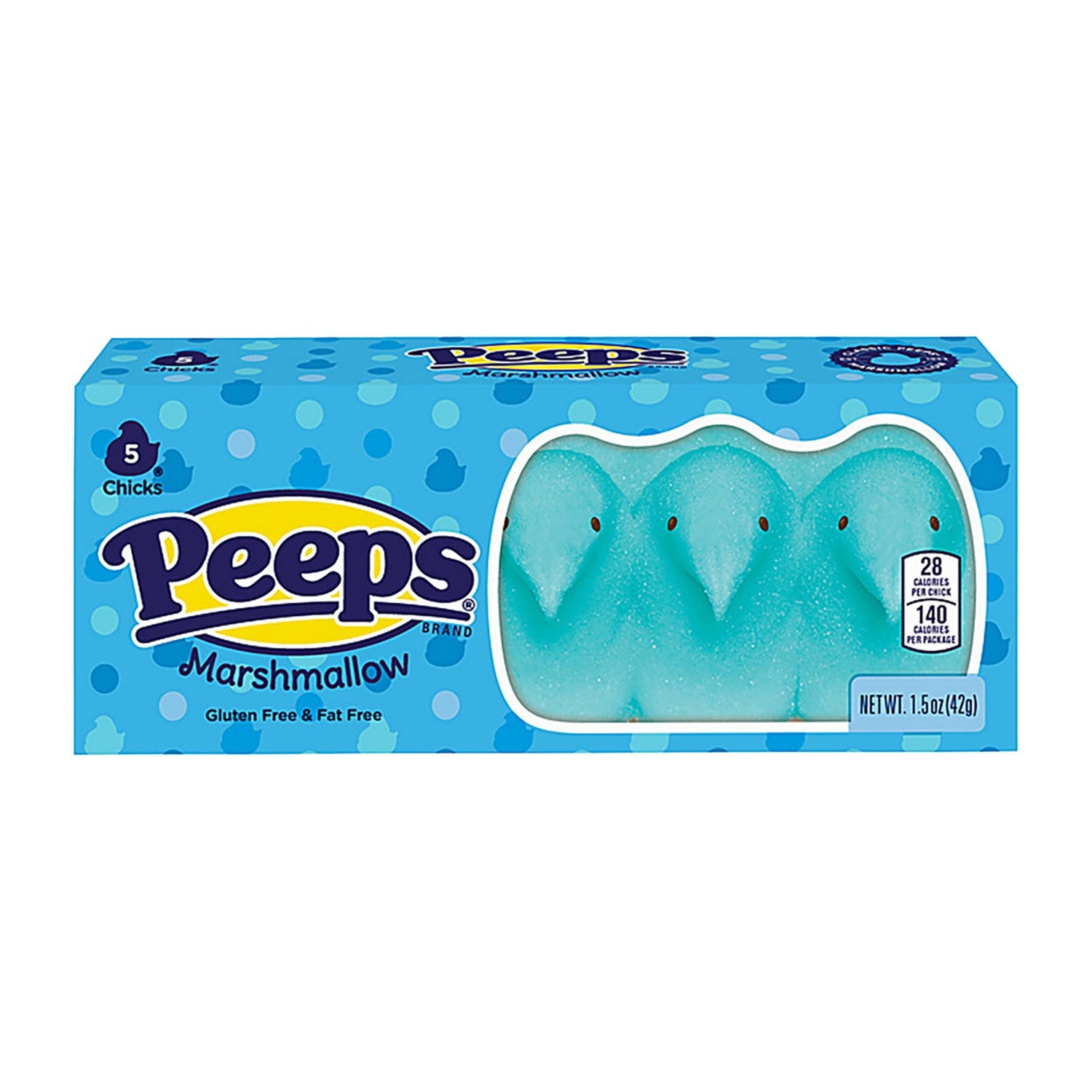 Just Born Peeps Blue Chicks Marshmallow Candy - 5 Pack Box | Easter Basket Stuffers, Party Favors & Sweet Treats for Kids