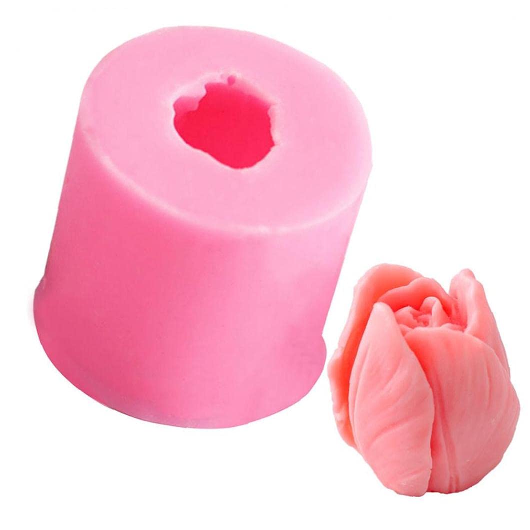 3D Tulip Silicone Candle Molds - Reusable DIY Wax & Clay Craft Tools for Home Decor, Wedding Centerpieces, Bath Relaxation - Random Colors Candle Making Kit