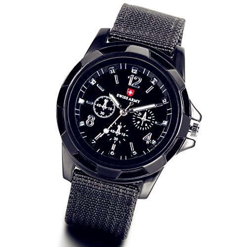 Lancardo Military Pilot Aviator Sport Watch for Men - Waterproof Tactical Army Style Wristwatch with Date Display & Gift Box - Perfect for Outdoor Adventure, Aviation Enthusiasts, and Military Style Fashion