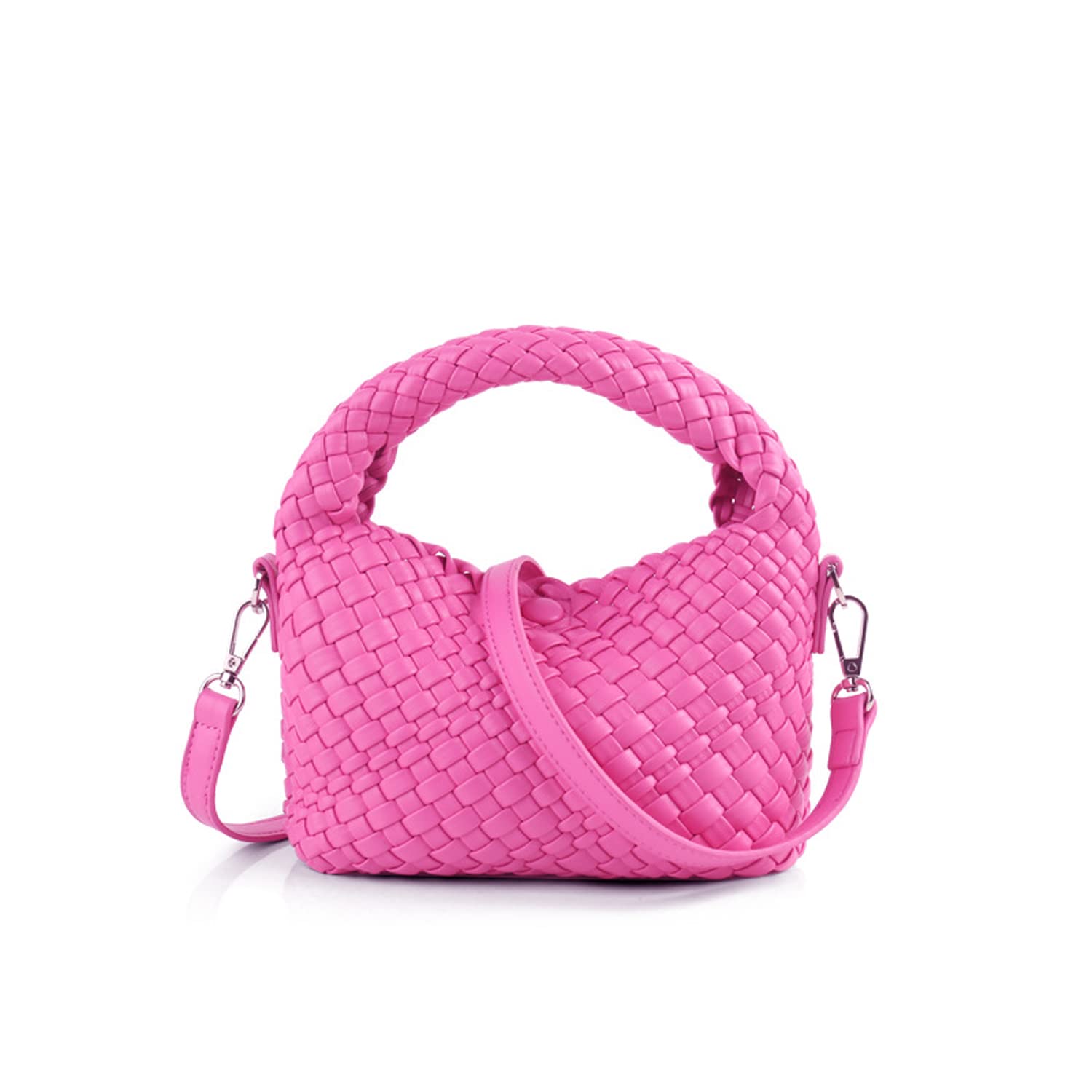 JINMANXUE Women's Small Hand Woven Shoulder Bag - Crossbody Purse with Top Handle, Casual Hobo & Curved Tote Bag for Everyday Use, Shopping, and Travel