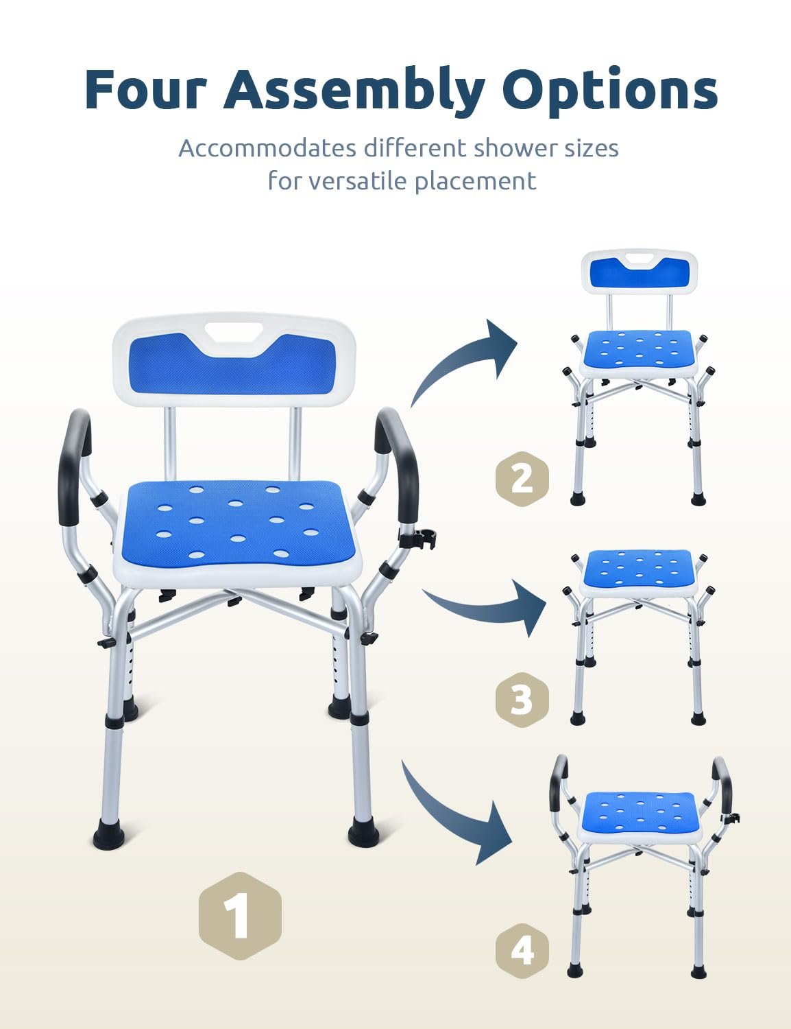 **BRITULIF Adjustable Shower Chair for Elderly & Disabled – 6 Height Options, Durable Aluminum Tubing – Safe Bath Seat for Seniors & Adults – Ideal for Bathroom Safety & Mobility Assistance**    *(Use Cases: Perfect for elderly care, post-surgery recovery, disability support, and safe bathing at home.)*