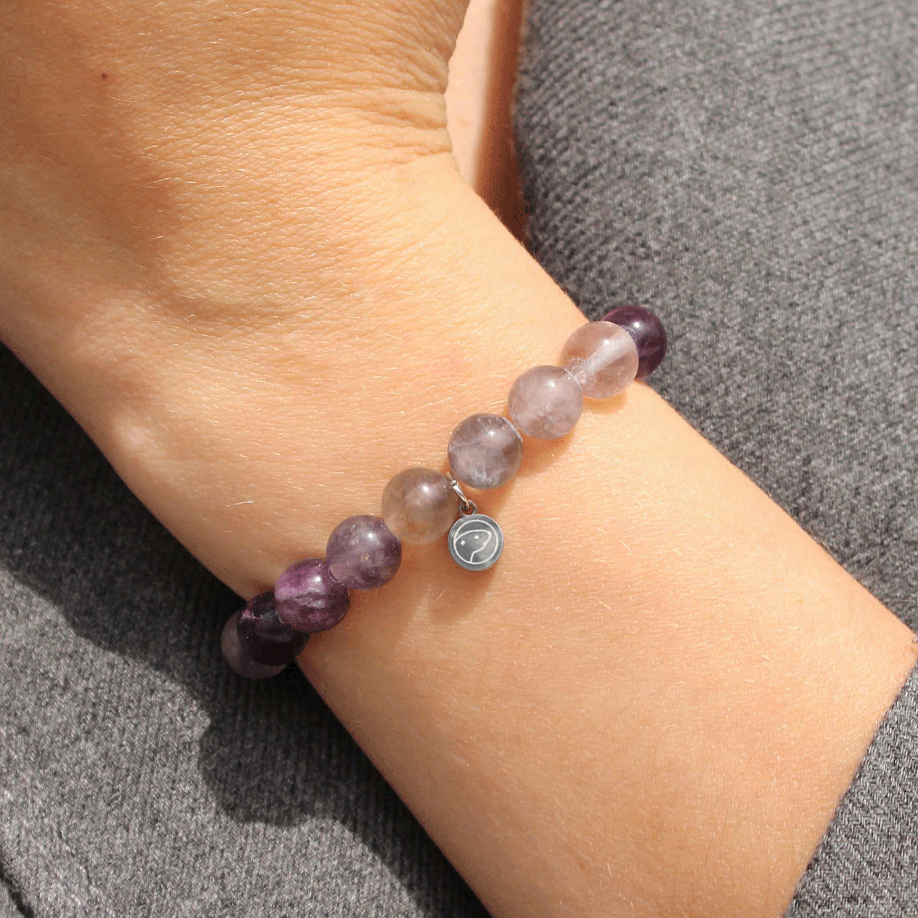 Natural Purple Fluorite Beaded Bracelet for Women - Healing Crystal Jewelry for Stress Relief & Positive Energy | Perfect for Meditation, Yoga & Spiritual Gifts