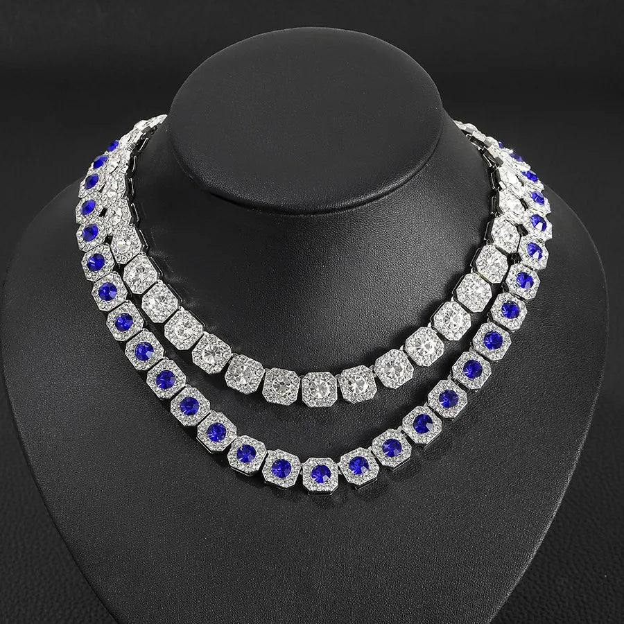 20K Gold Plated Moissanite Cuban Link Tennis Chain Necklace for Men & Women - Iced Out Hip Hop Jewelry - Perfect for Parties, Weddings & Everyday Wear