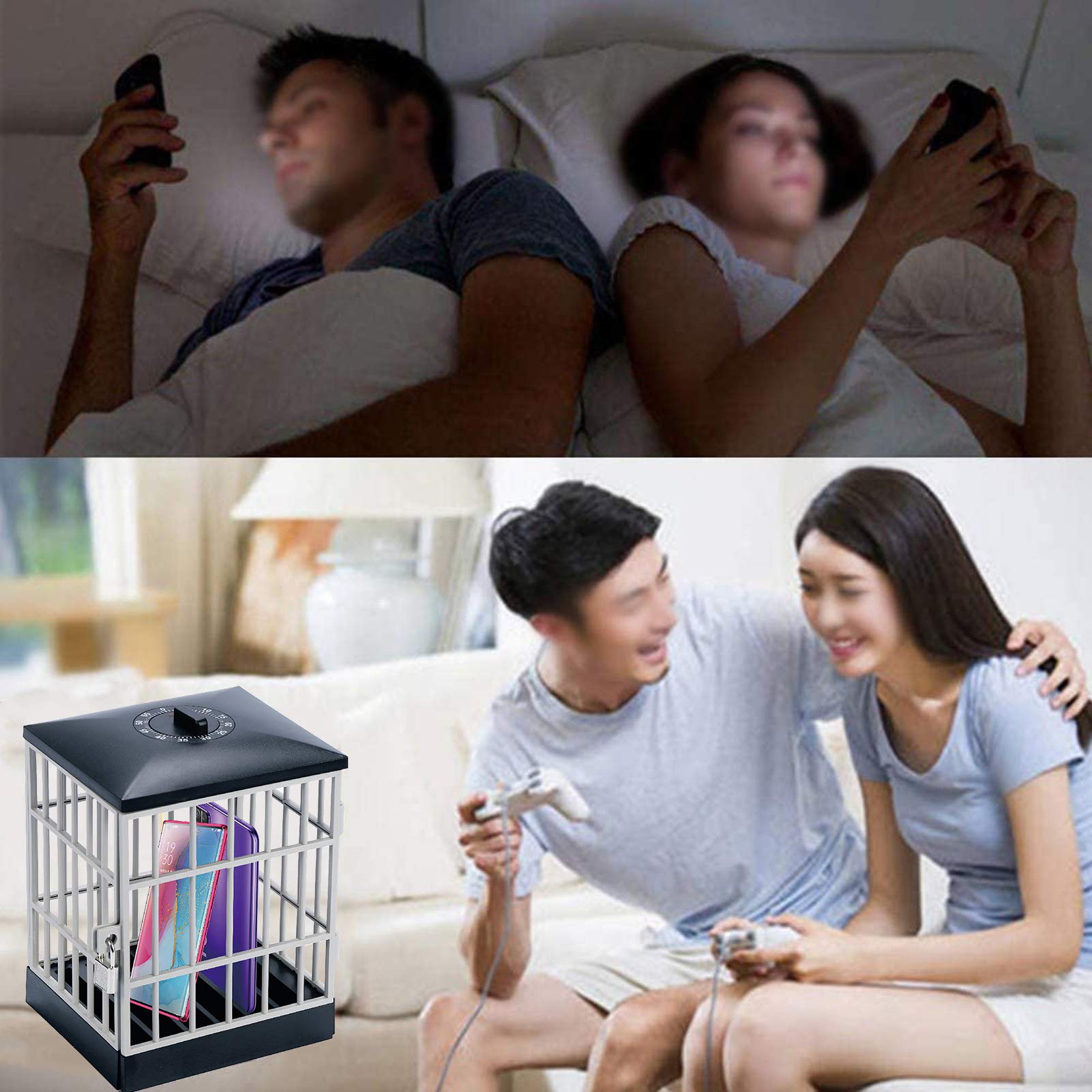 Smart Phone Jail with Timer - Cell Phone Lock Box for Time Management (15x13x23cm) - Perfect for Classrooms, Homes, Offices & Meeting Rooms to Reduce Distractions