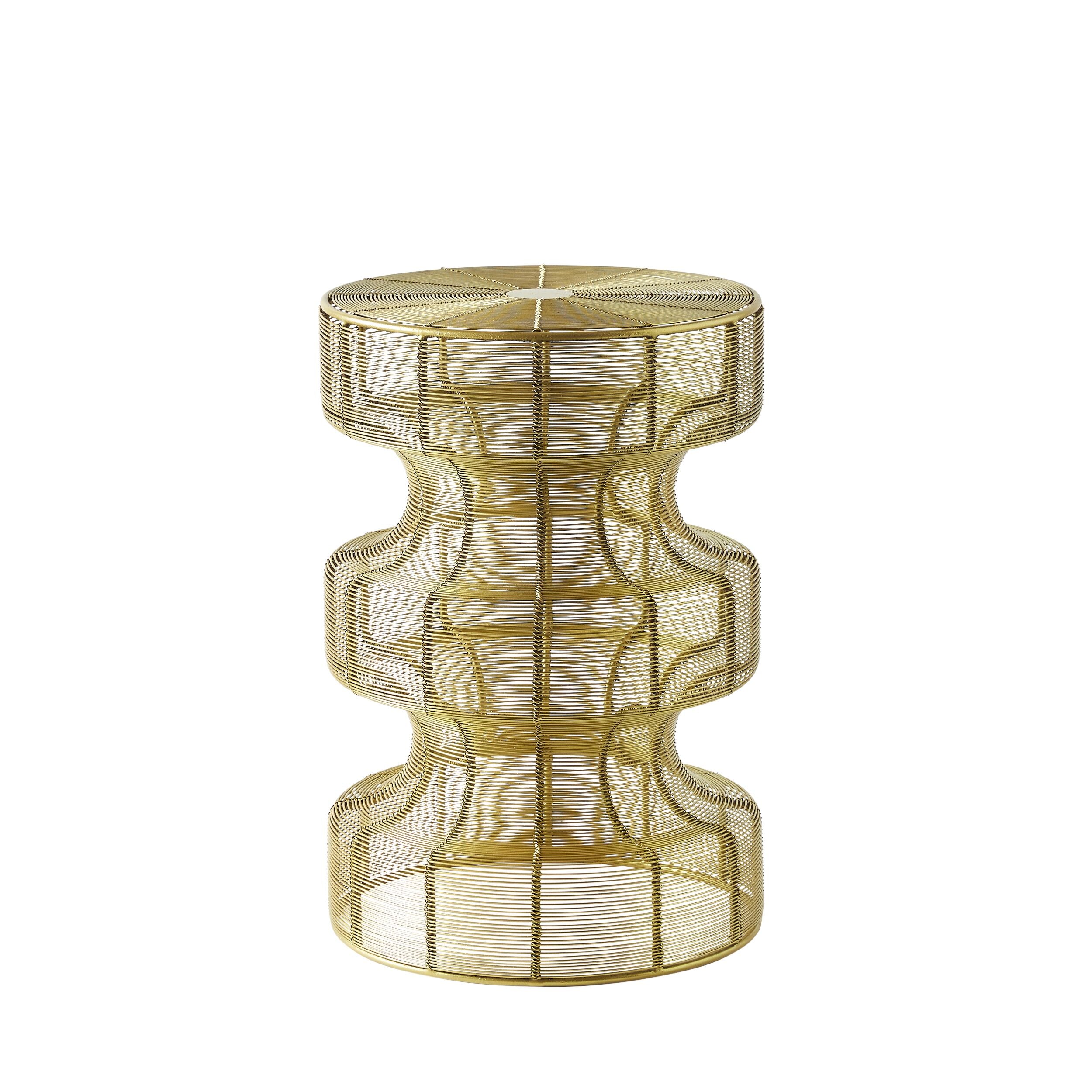 Modern Round Side Table for Living Room - Amina Small Accent Table with Sturdy Metal Base, Perfect for Coffee, Books & Decor - Home & Office Use