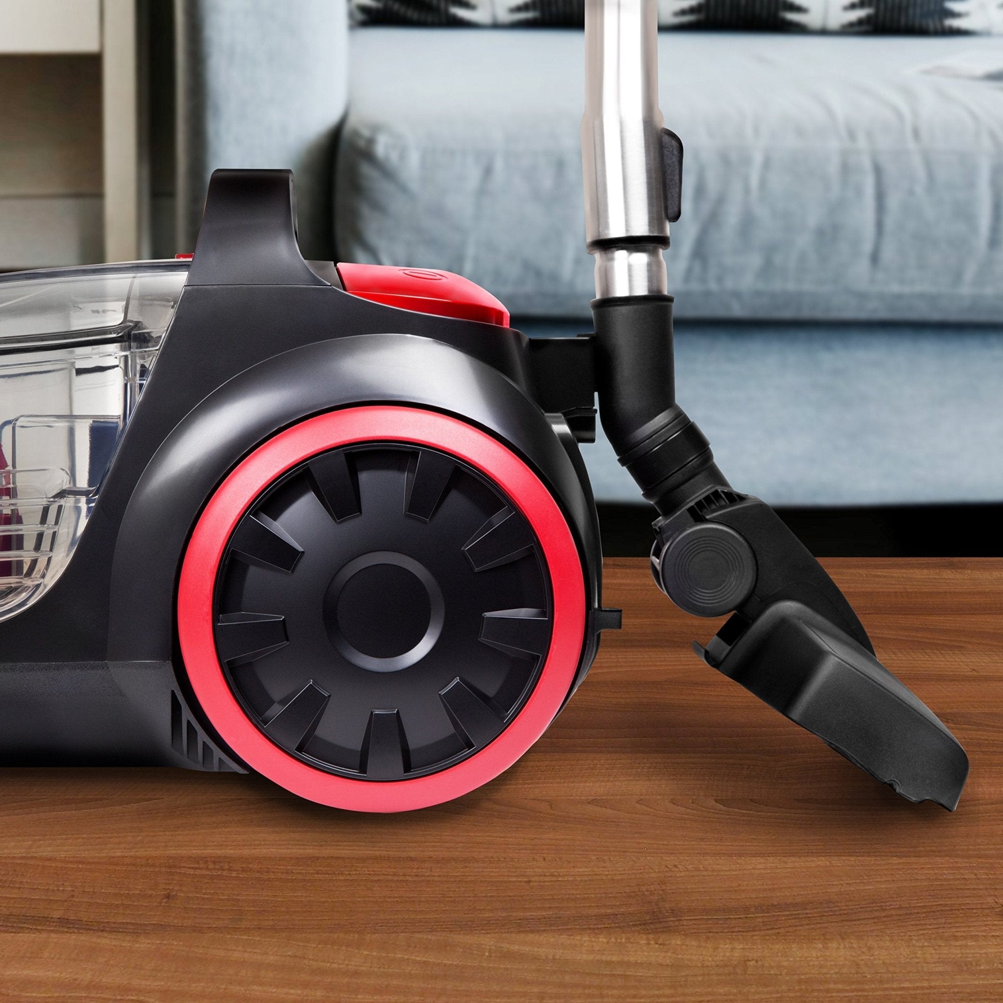 Duronic VC5010 Bagless Cylinder Vacuum Cleaner - 500W Cyclonic Carpet & Hard Floor Cleaner with HEPA Filter | Lightweight, Low Noise, Extendable Hose & 4 Attachments [Energy Class A+] | Perfect for Home, Office & Pet Hair Removal