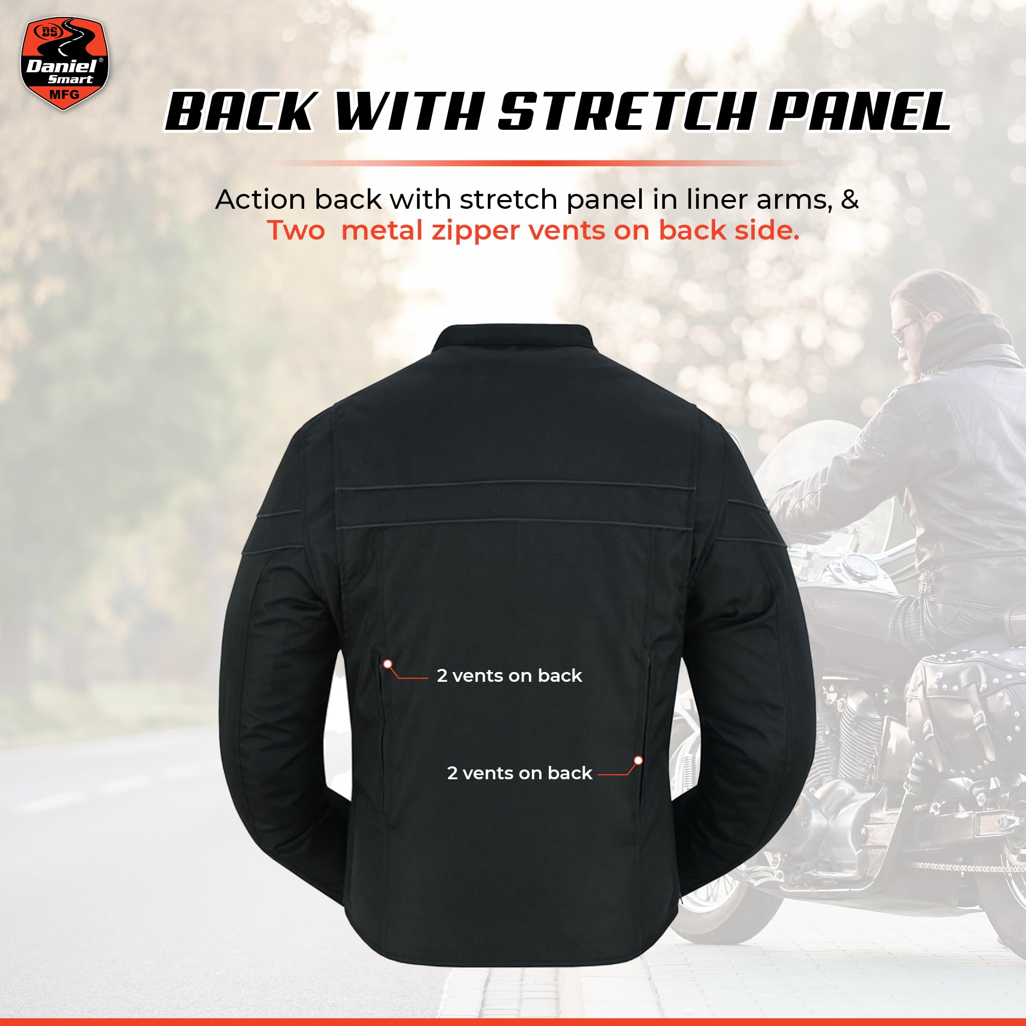 Daniel Smart Men’s Motorcycle Jacket - All Season Breathable Mesh Biker Jacket with CE Armor & Multiple Pockets for Riding, Commuting & Outdoor Adventures