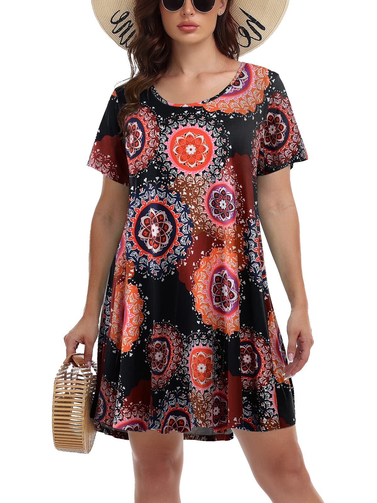 BELAROI Women's Summer Casual T-Shirt Dress - Short Sleeve Swing Tunic Dress for Women | Comfortable & Stylish Outfit for Beach, Vacation, and Everyday Wear