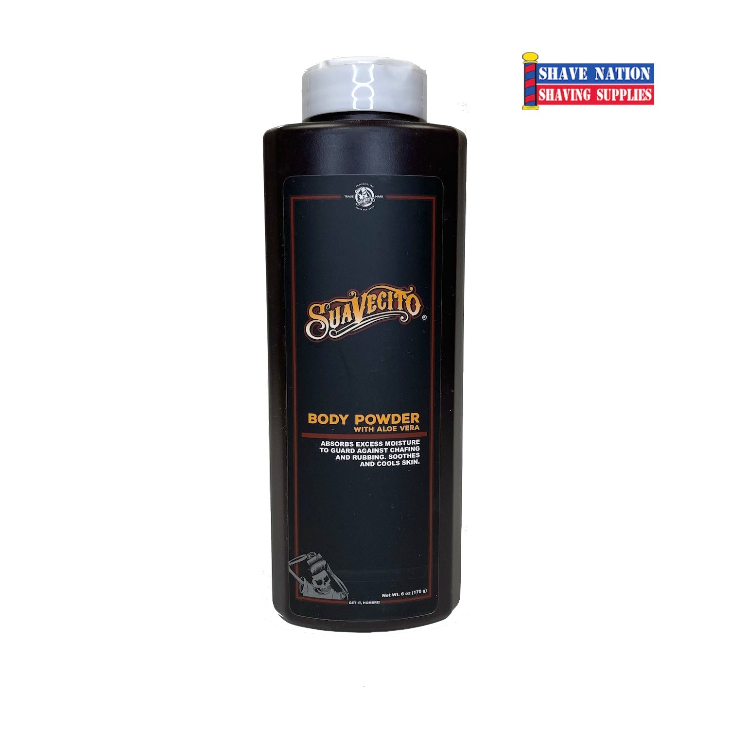 Suavecito Body Powder with Aloe Vera - Cooling & Soothing Talc-Free Powder for Men | Post-Shave, Workout & Daily Freshness | All-Day Comfort for Active Lifestyles