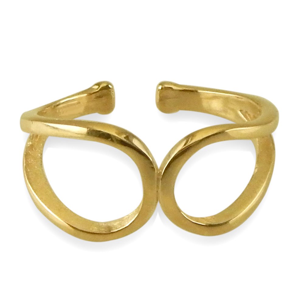 14K Yellow Gold Adjustable Loop Ring - Perfect for Stacking, Gifts & Everyday Wear